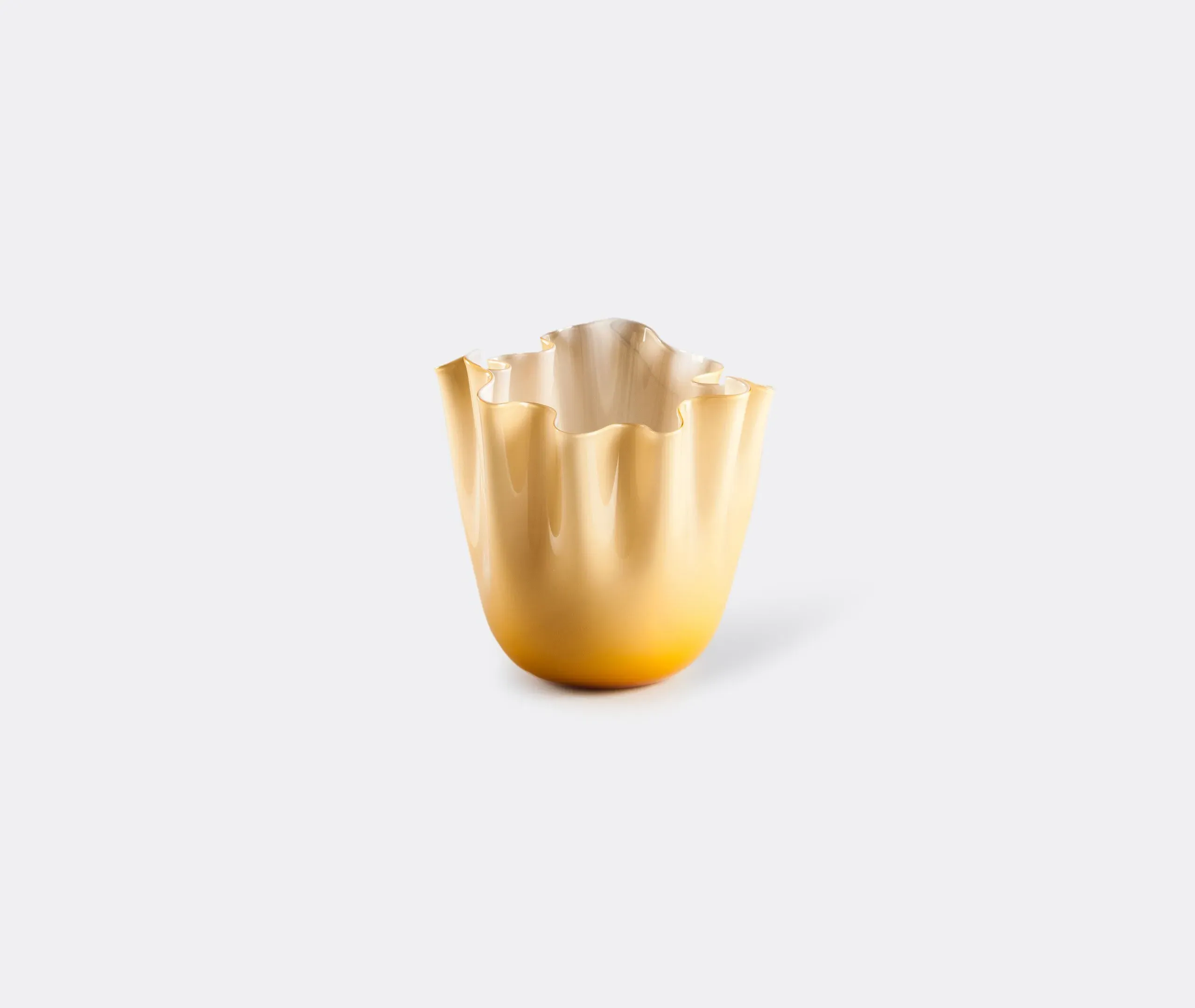 Medium Handkerchief Vase - Amber, Glass