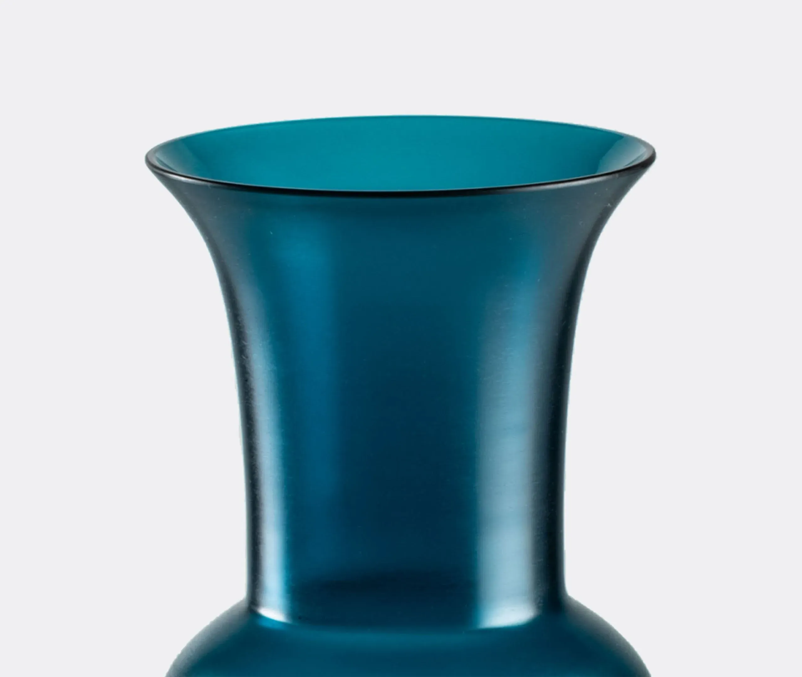 Medium Opalino Satin Vase - Blue, Blown Glass