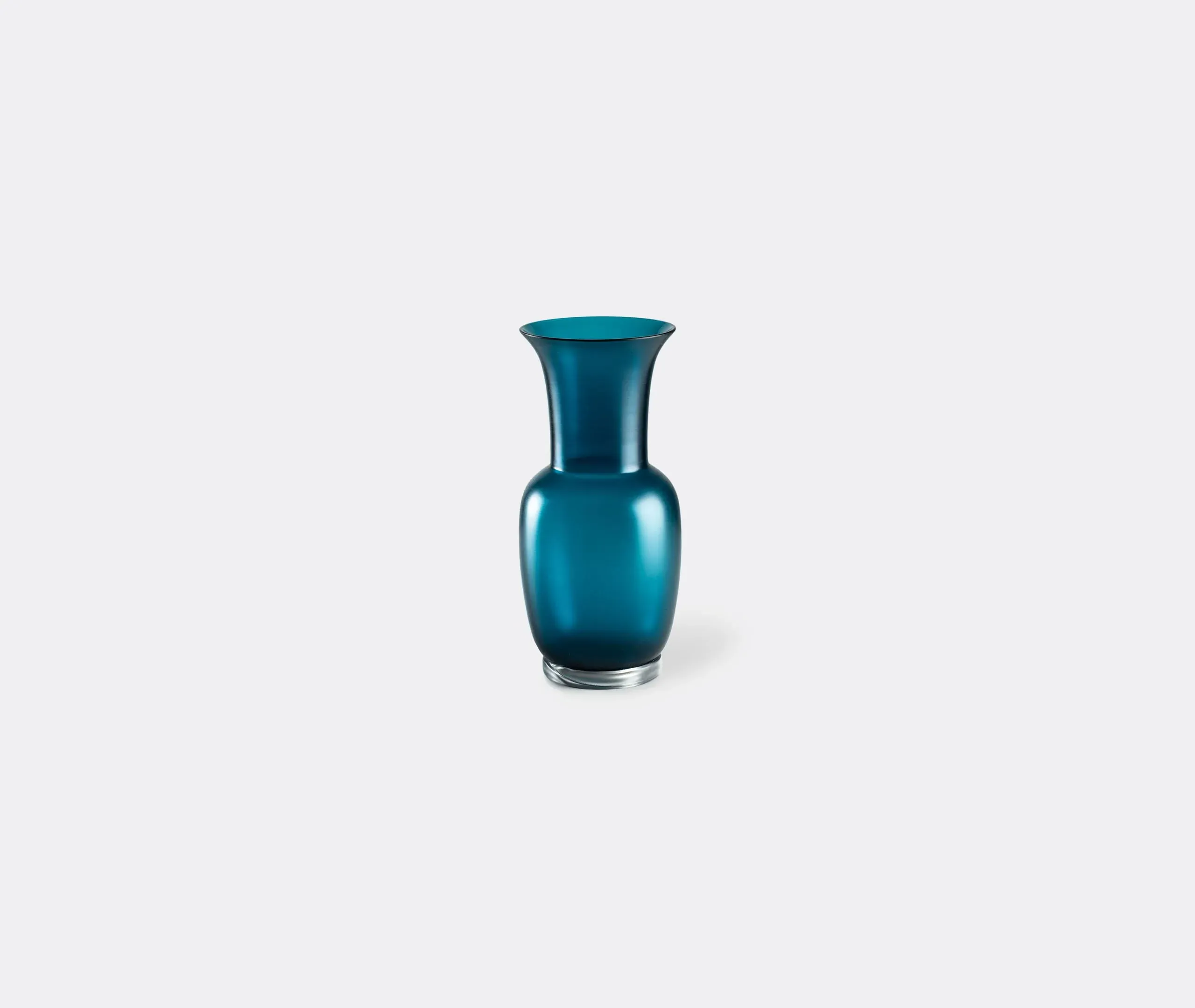 Medium Opalino Satin Vase - Blue, Blown Glass