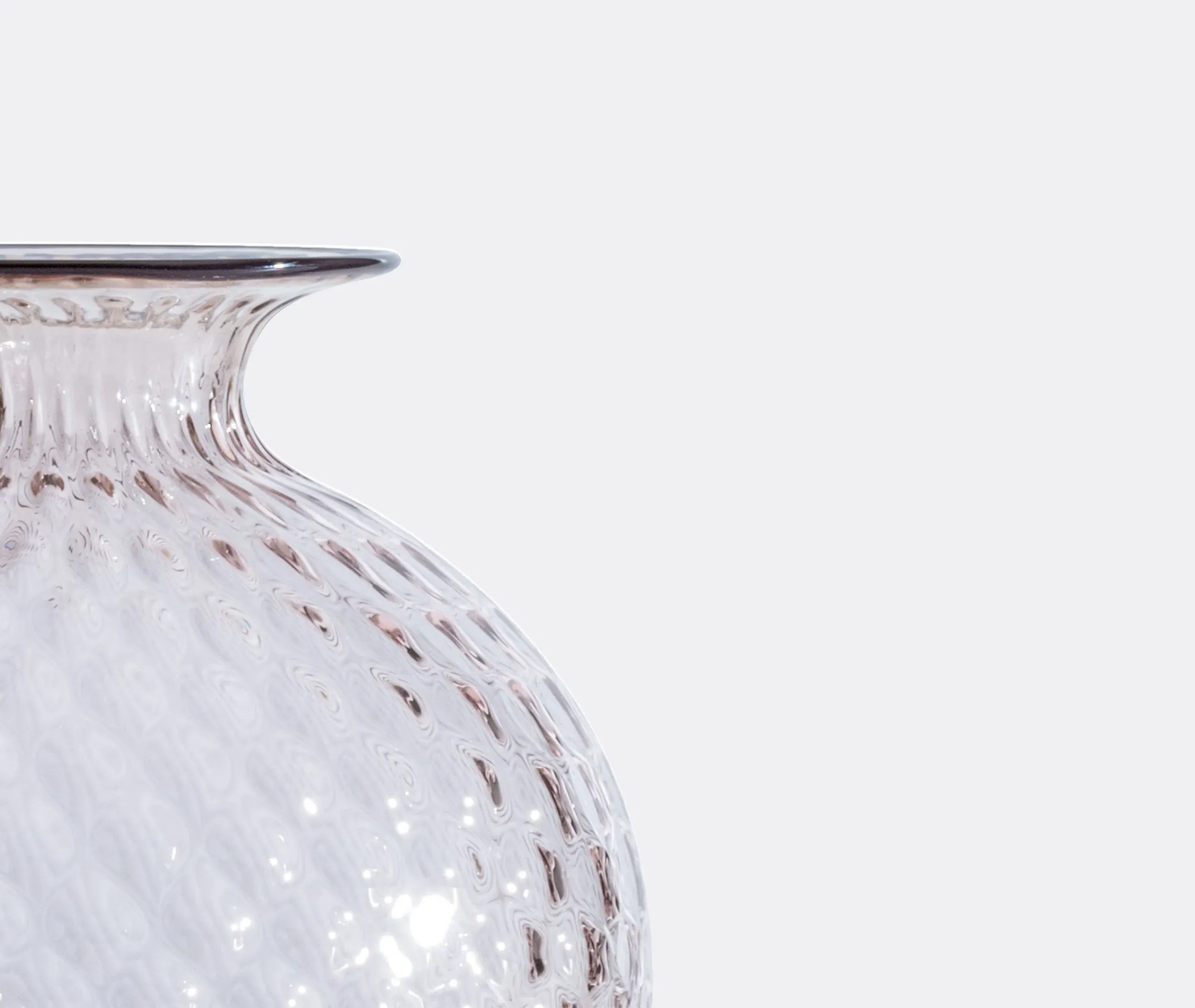 Monofiore L Rounded Bottle Vase - Dusty Rose, Glass