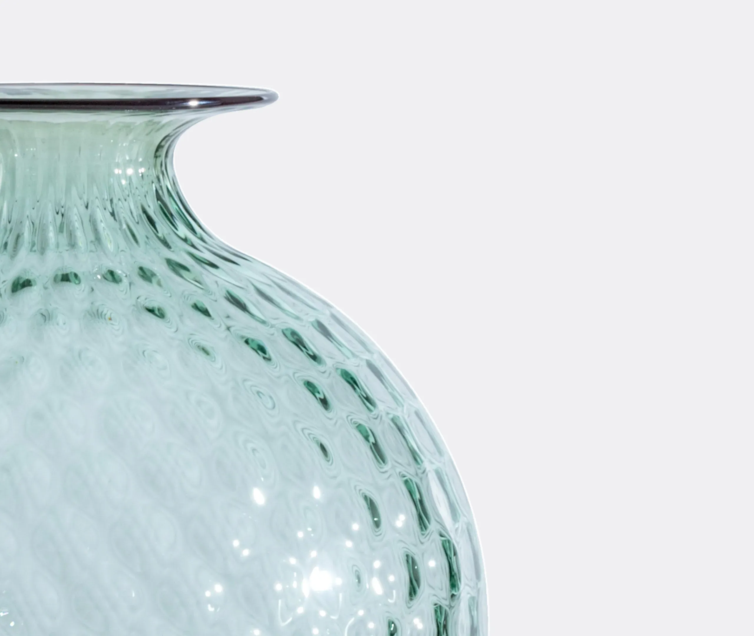Monofiore Large Rounded Bottle - Green, Hand Blown Glass alternate view