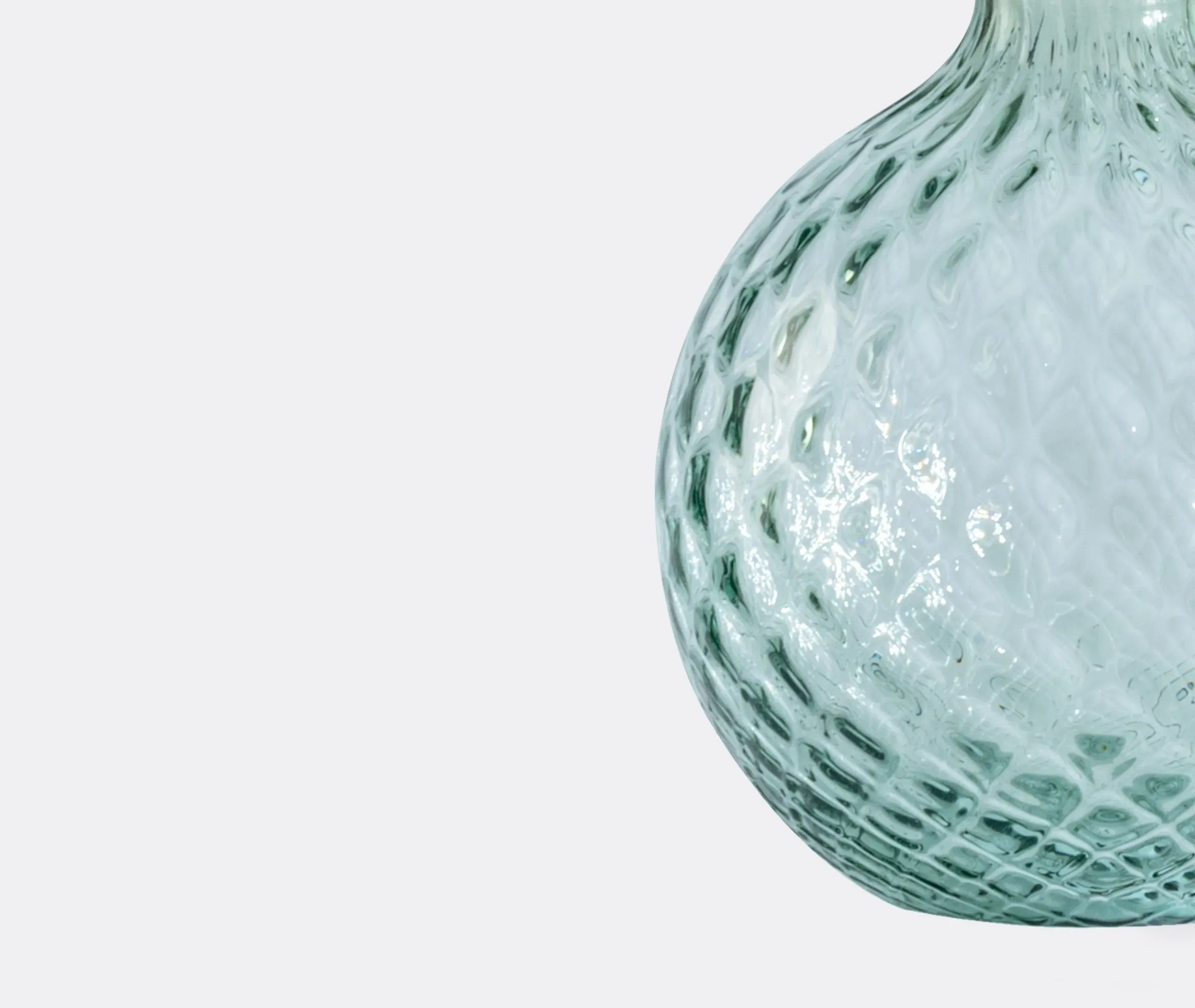 Small Glass Bottle with Raised Pattern - Green
