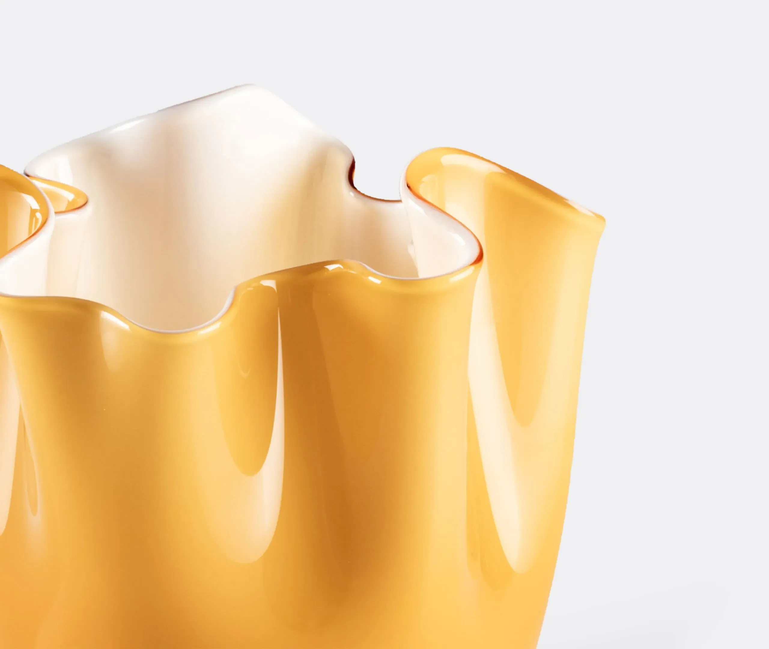 Small Handkerchief Vase - Amber, Glass