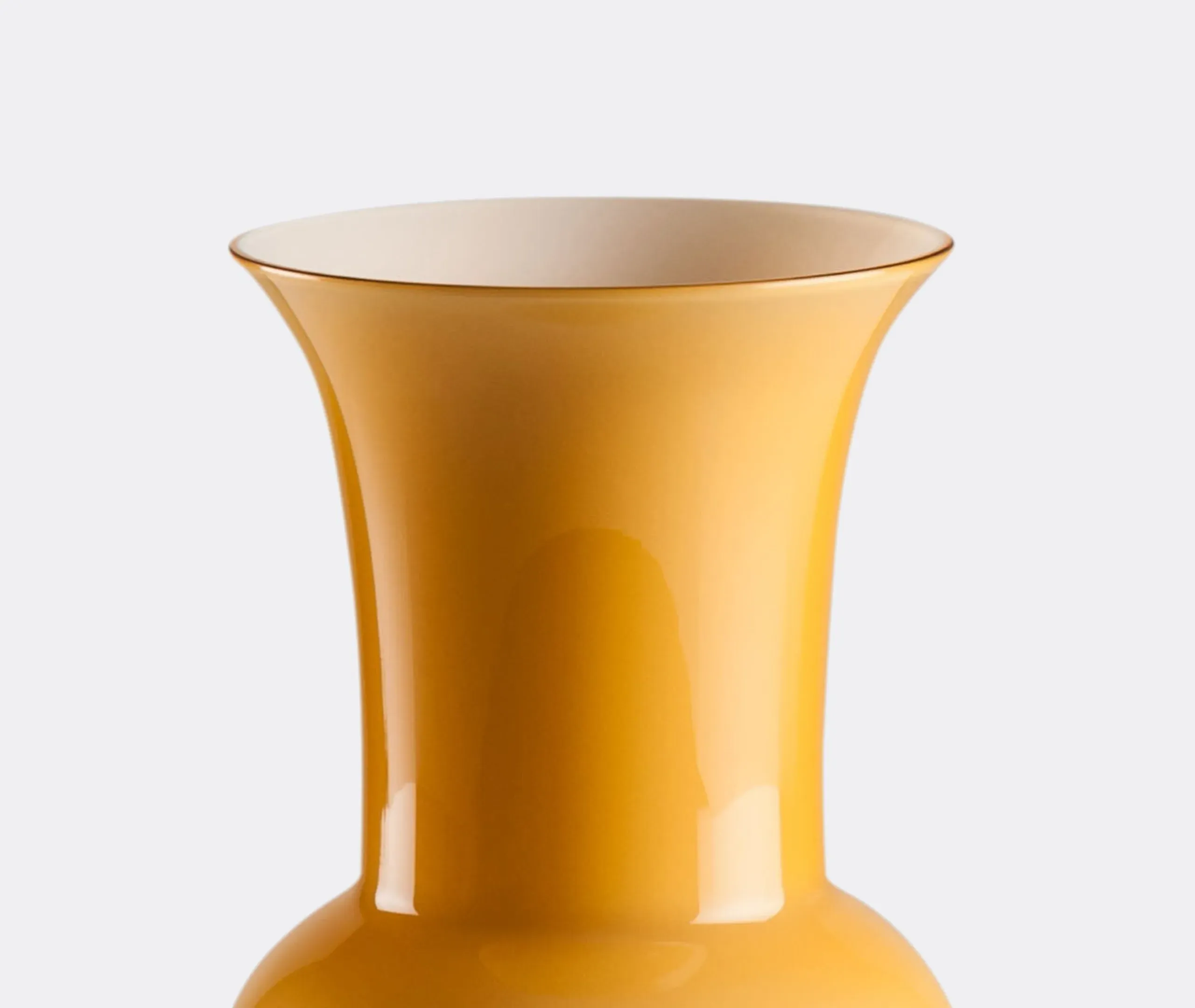Small Opalino Vase - Amber, Blown Glass