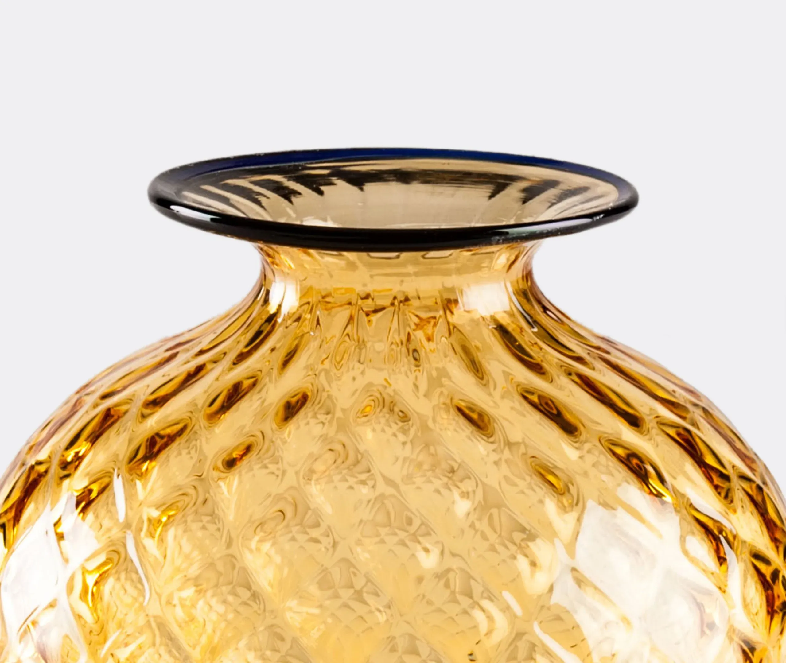 XS Rounded Bottle Vase - Amber, Hand Blown Glass