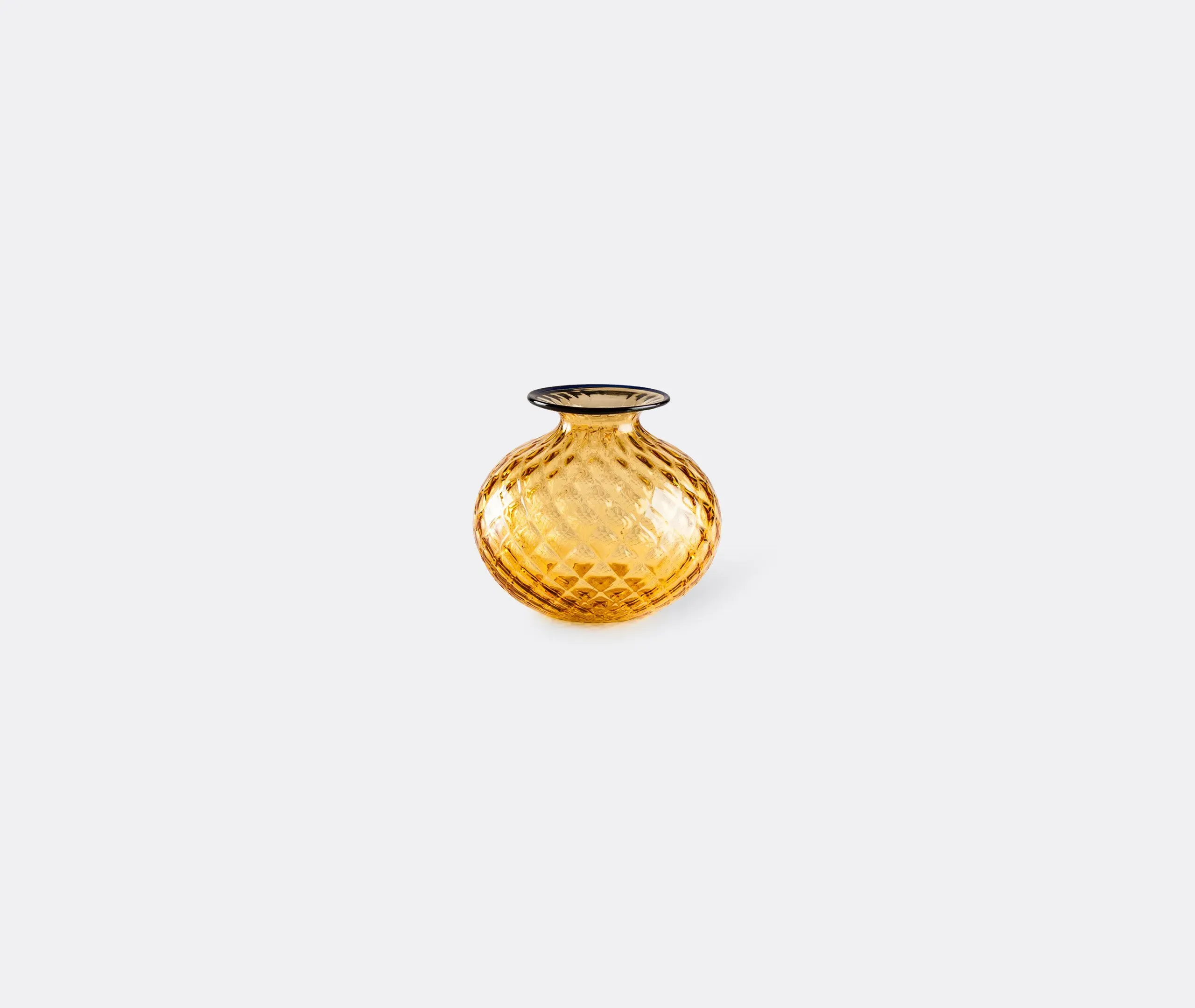 XS Rounded Bottle Vase - Amber, Hand Blown Glass image
