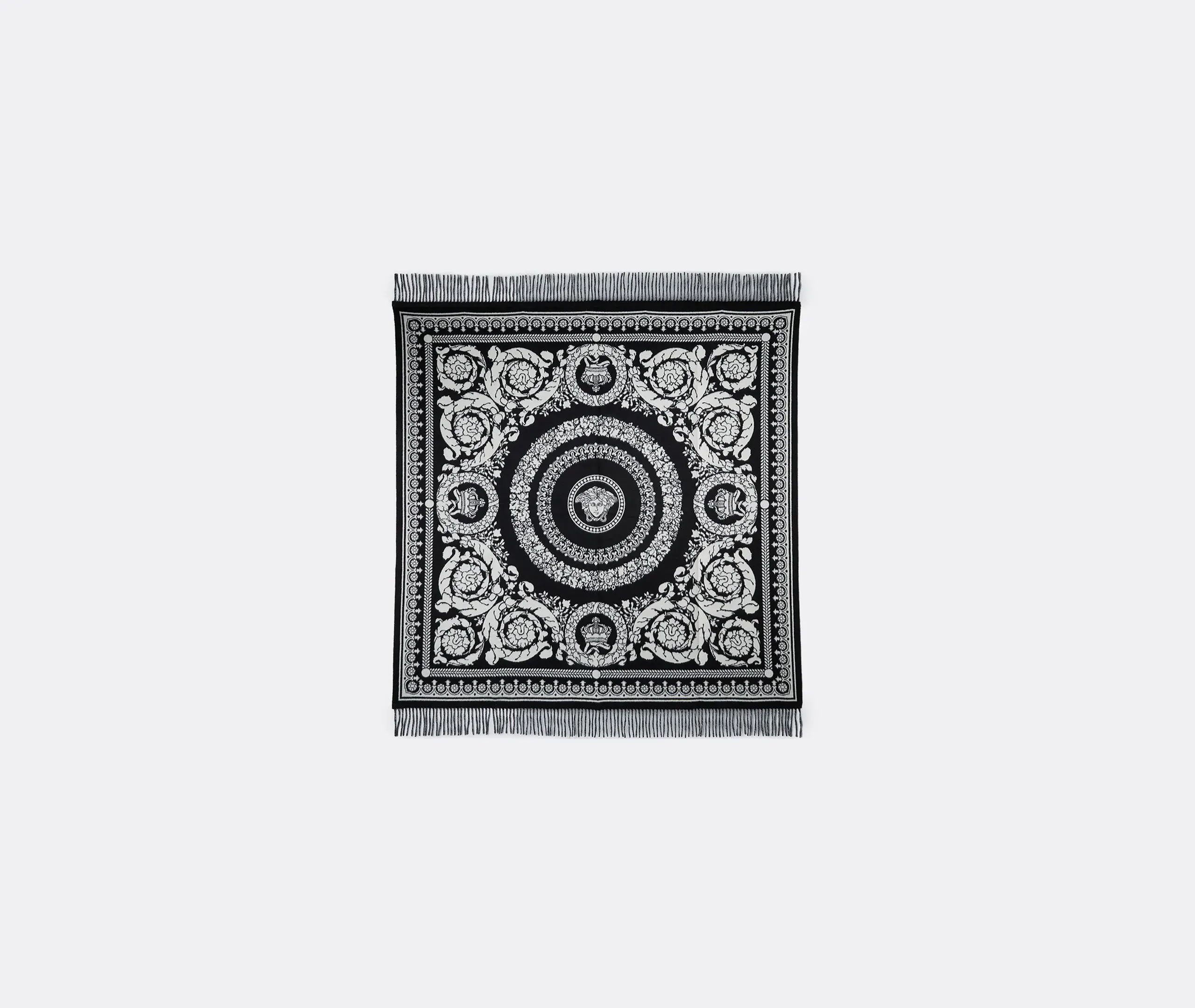Barocco Foulard Blanket - Black White, Cashmere image