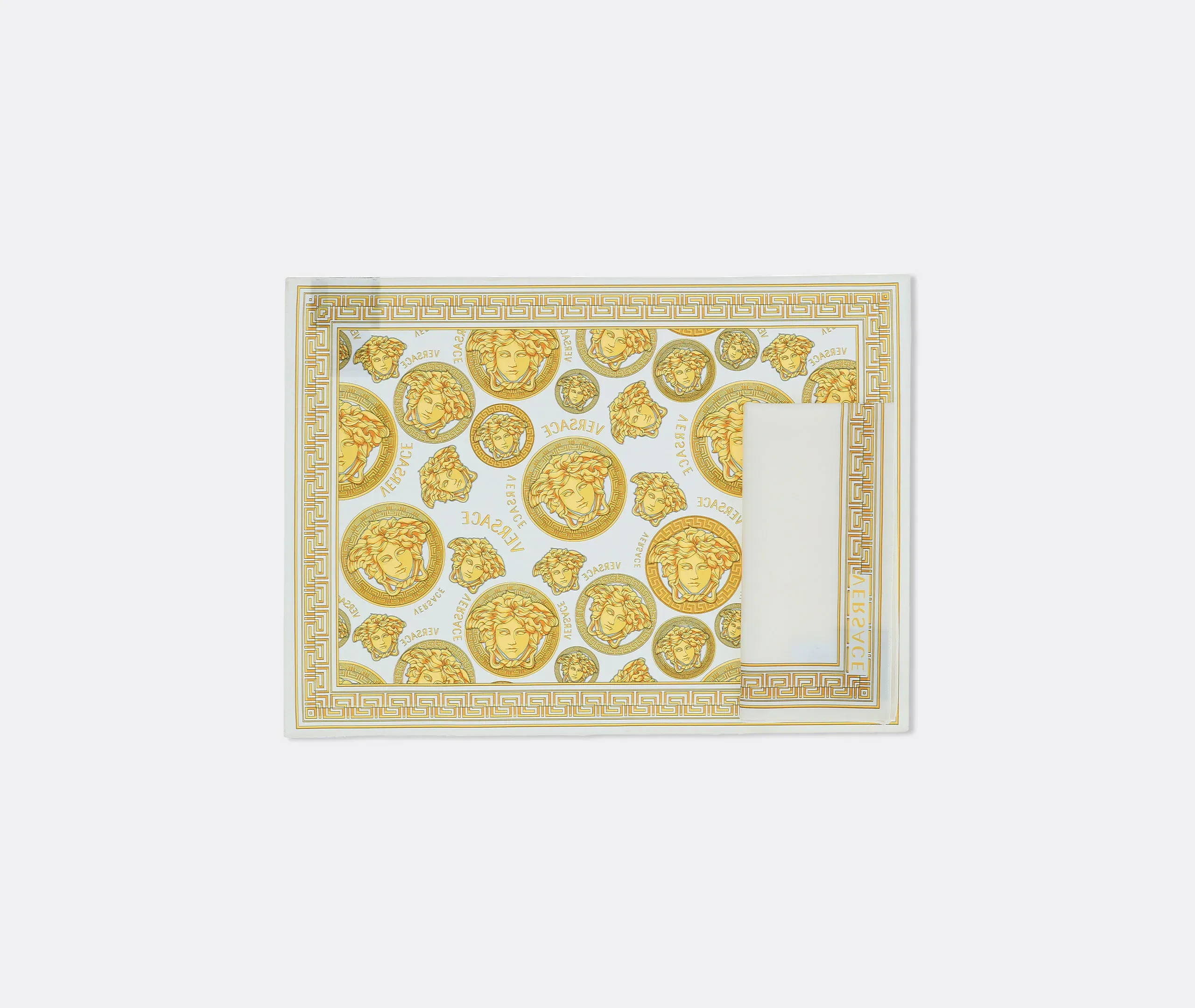 Medusa Amplified Napkin and Placemat Set of Two - White, Cotton product