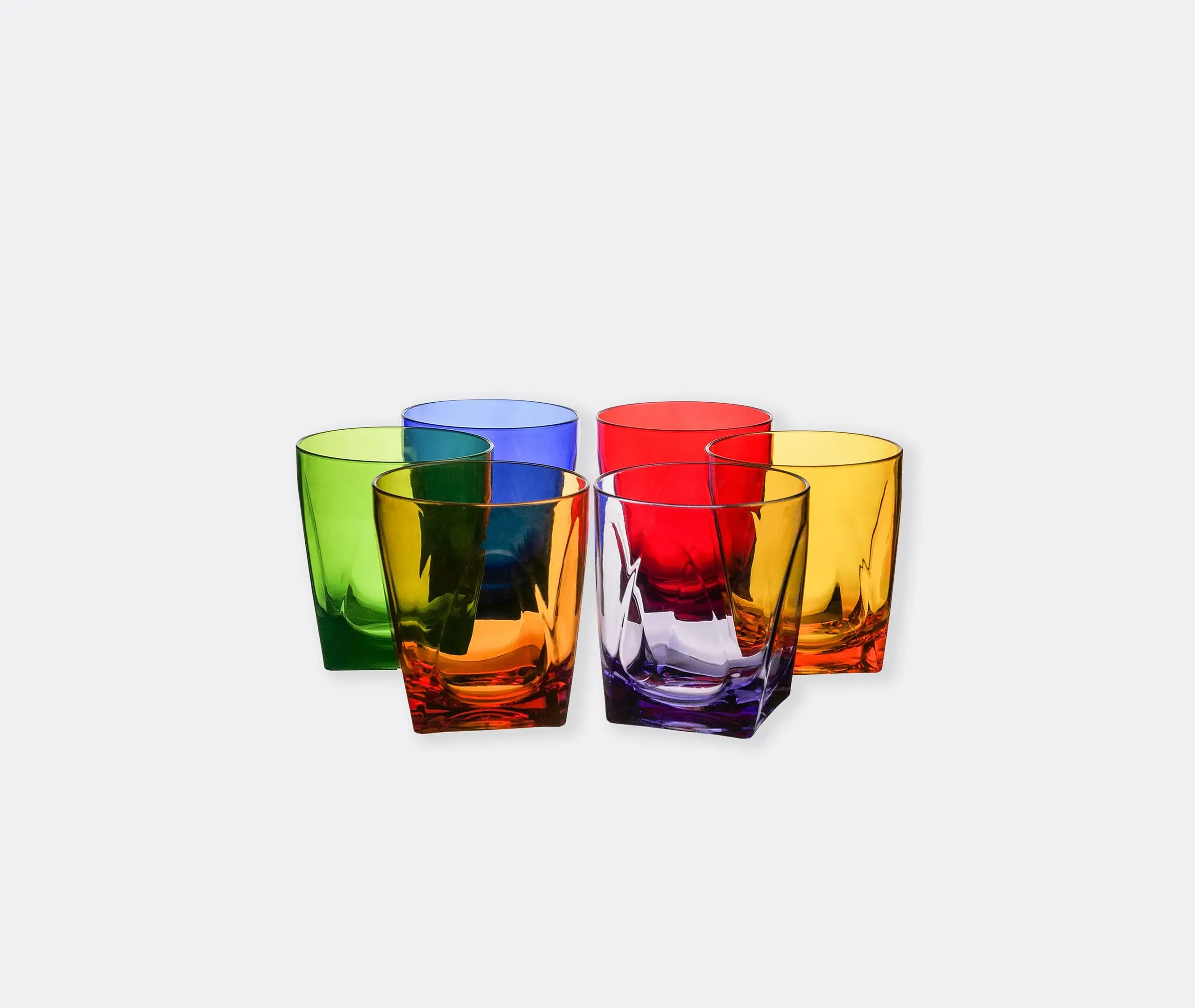 6-Piece Short Tumbler Glass Set - Multicolor, Resin