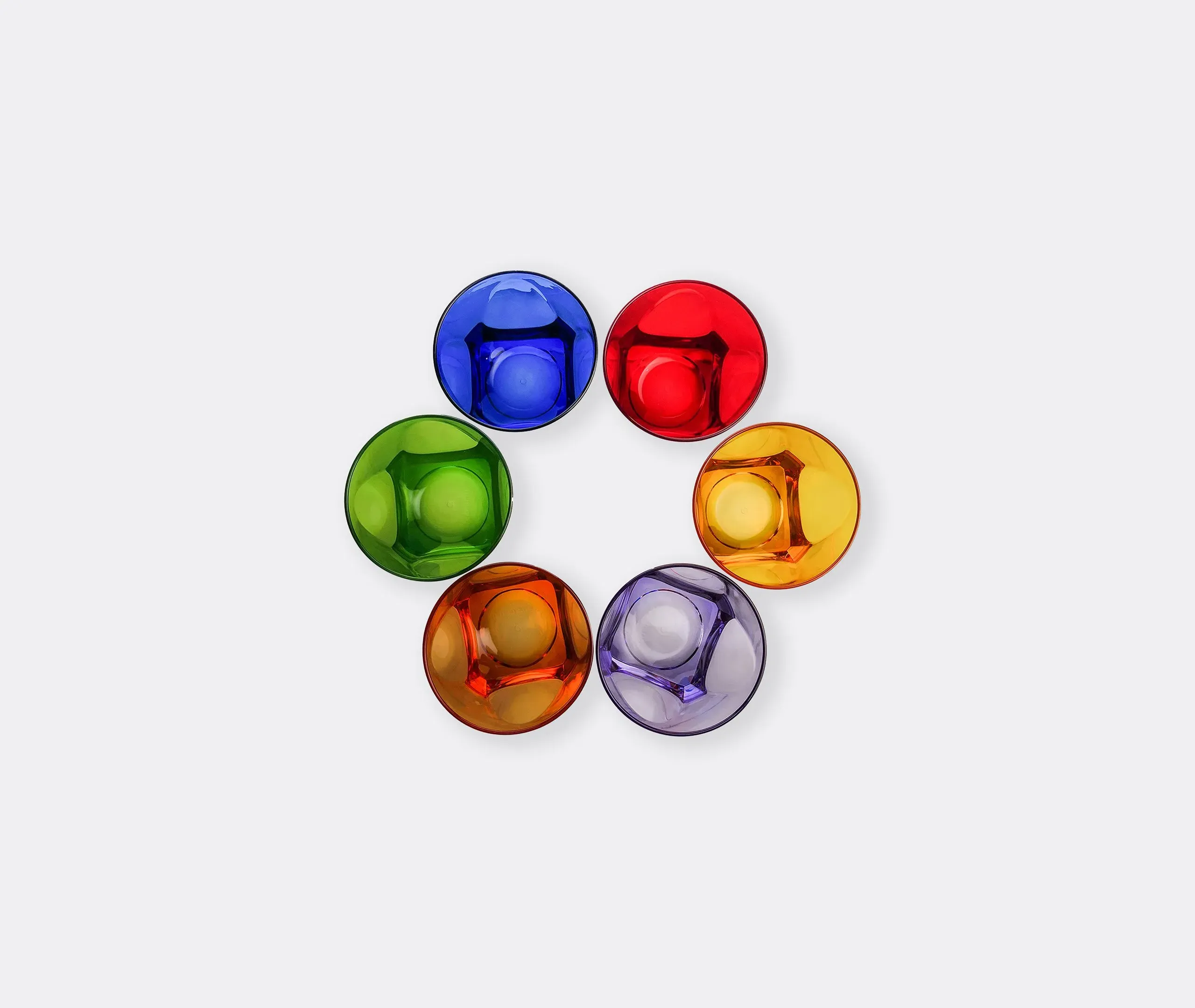 6-Piece Short Tumbler Glass Set - Multicolor, Resin