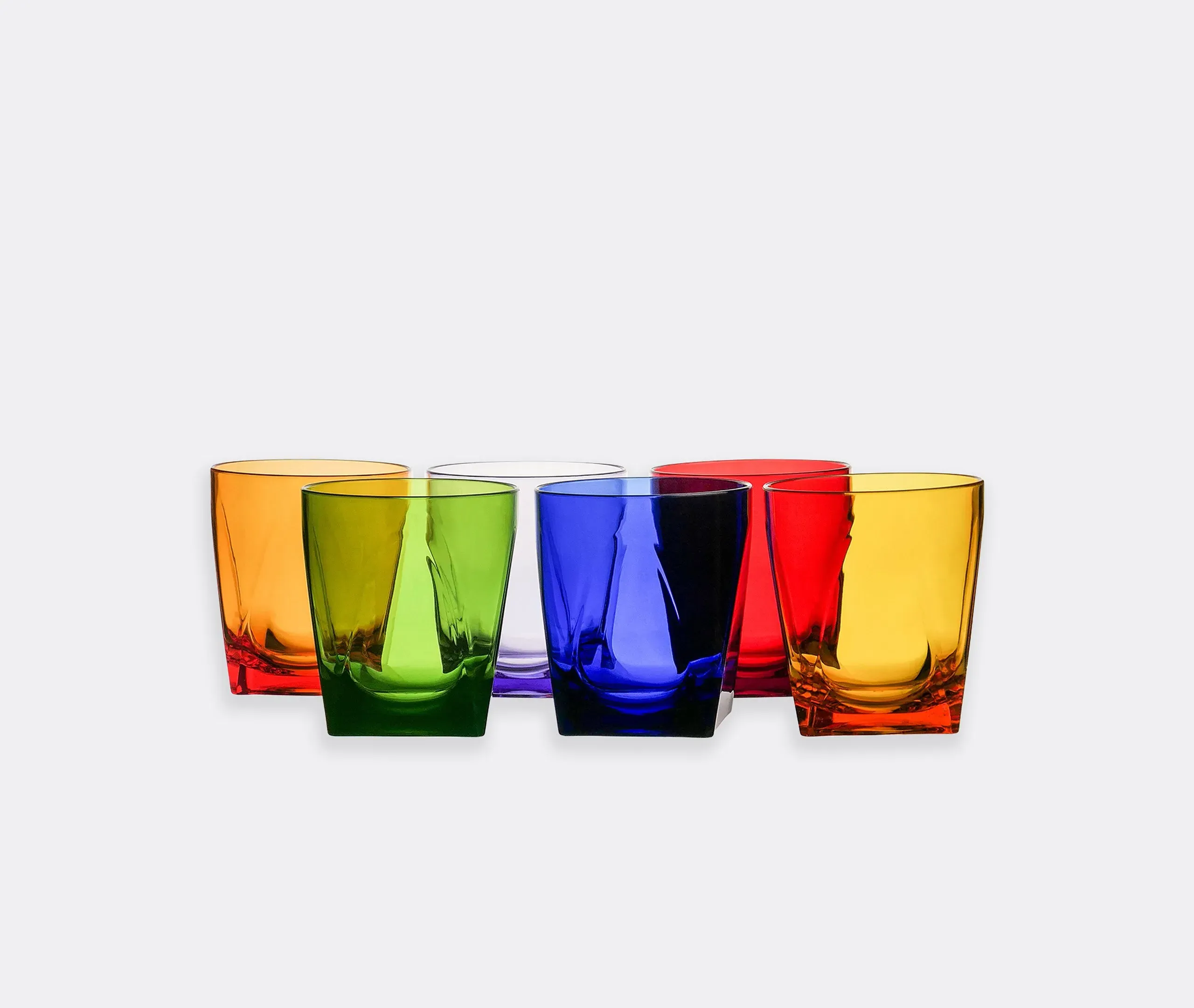 6-Piece Short Tumbler Glass Set - Multicolor, Resin