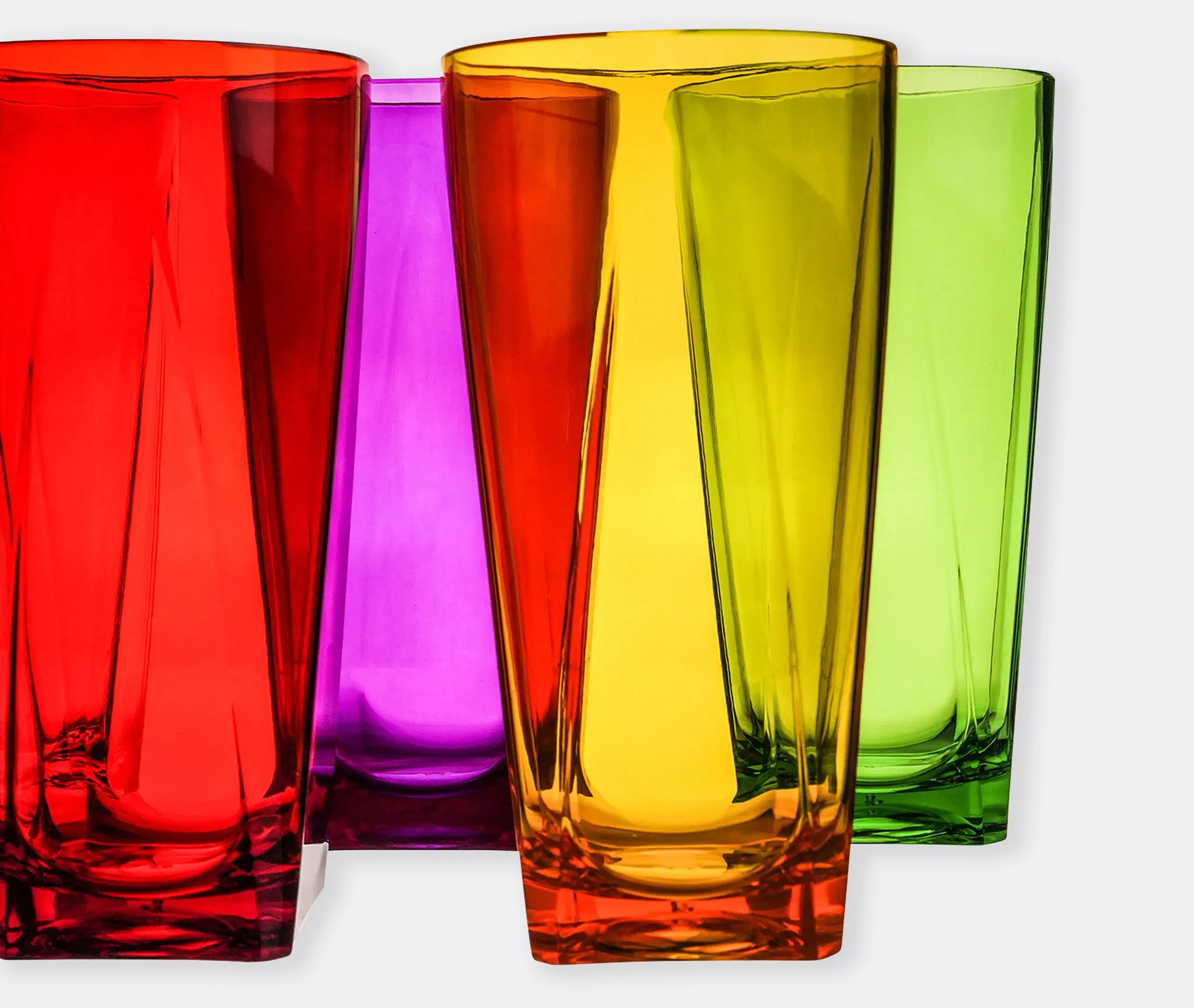 6-Piece Tall Tumbler Glass Set - Multicolor, Resin