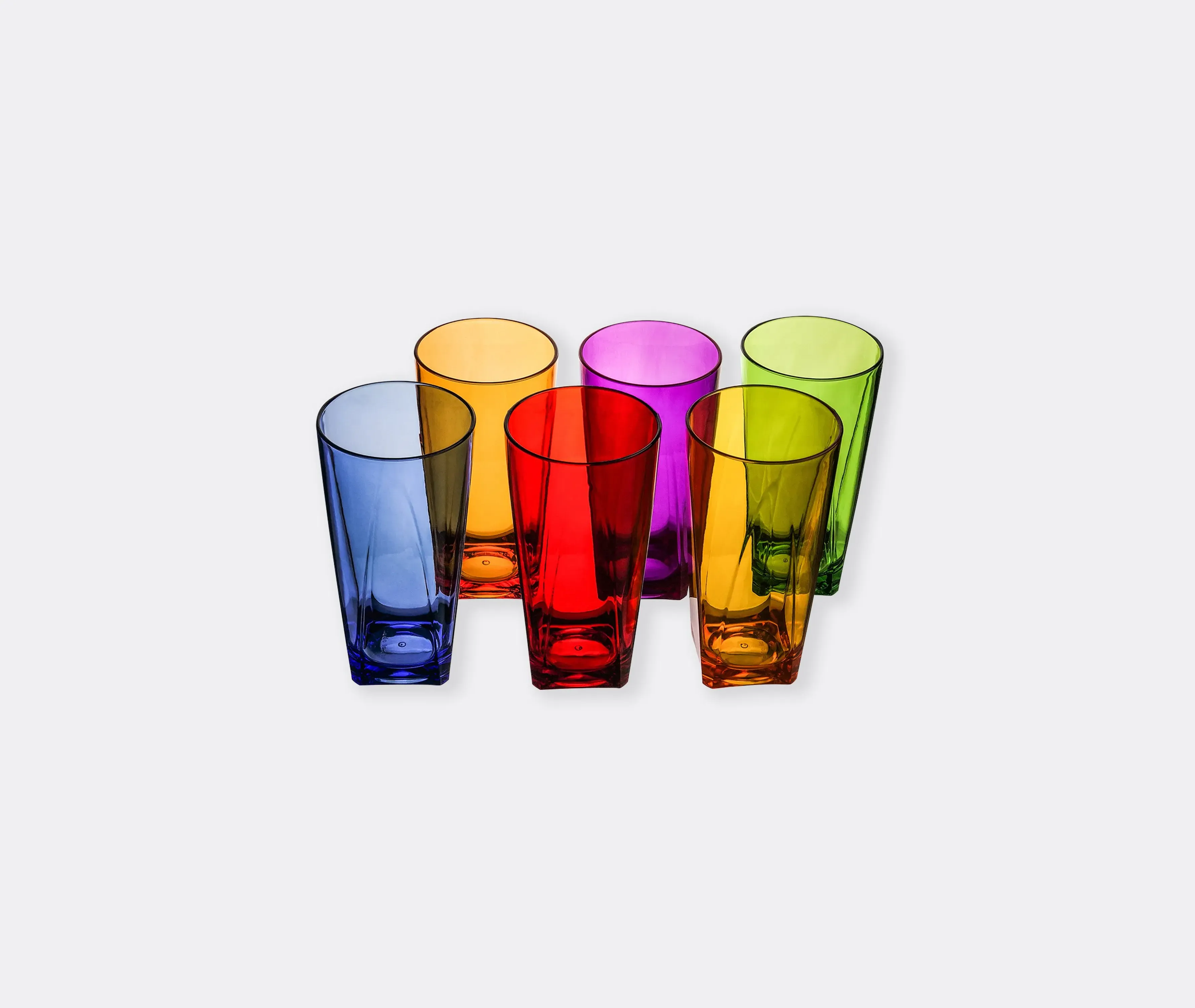 6-Piece Tall Tumbler Glass Set - Multicolor, Resin