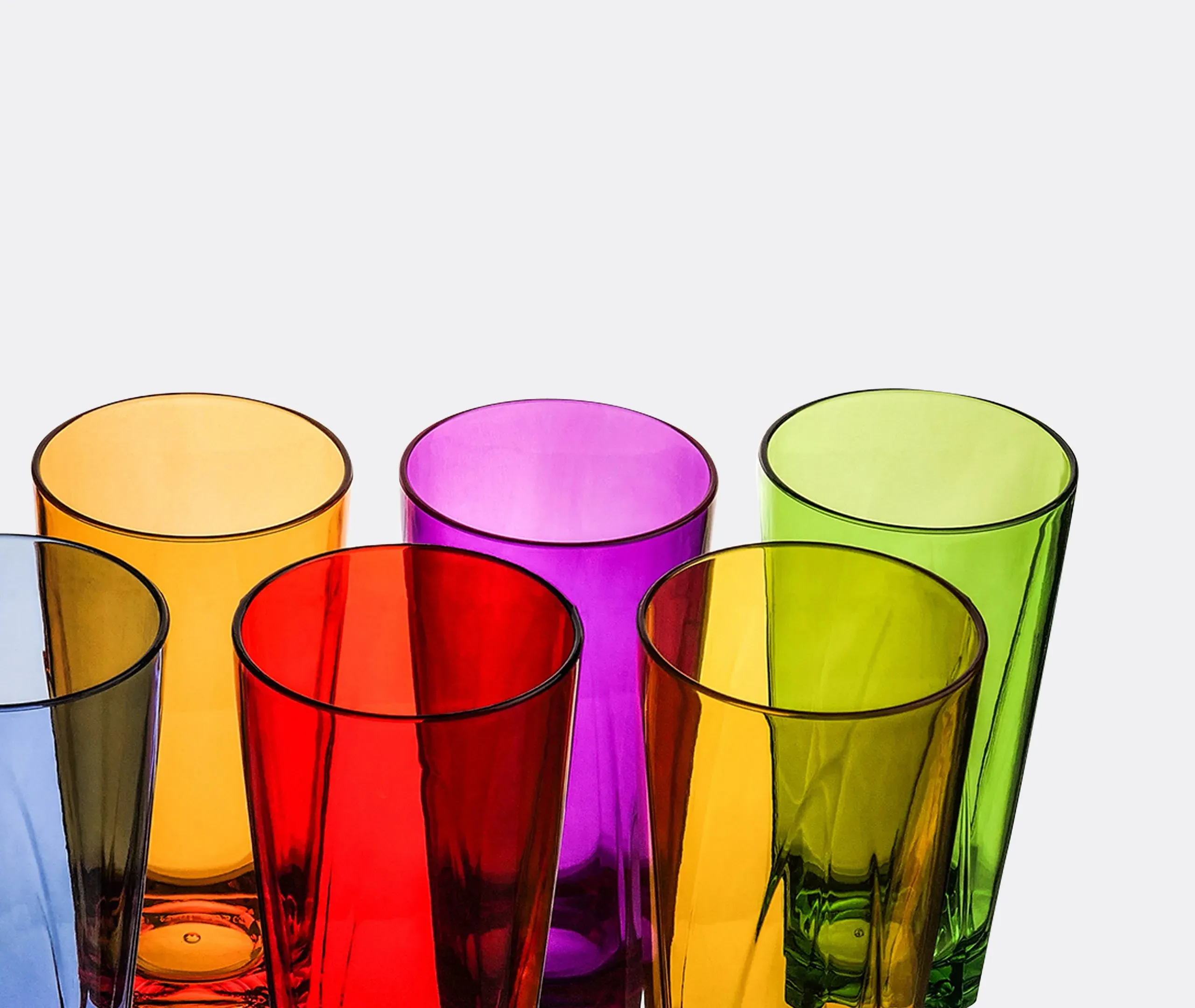 6-Piece Tall Tumbler Glass Set - Multicolor, Resin