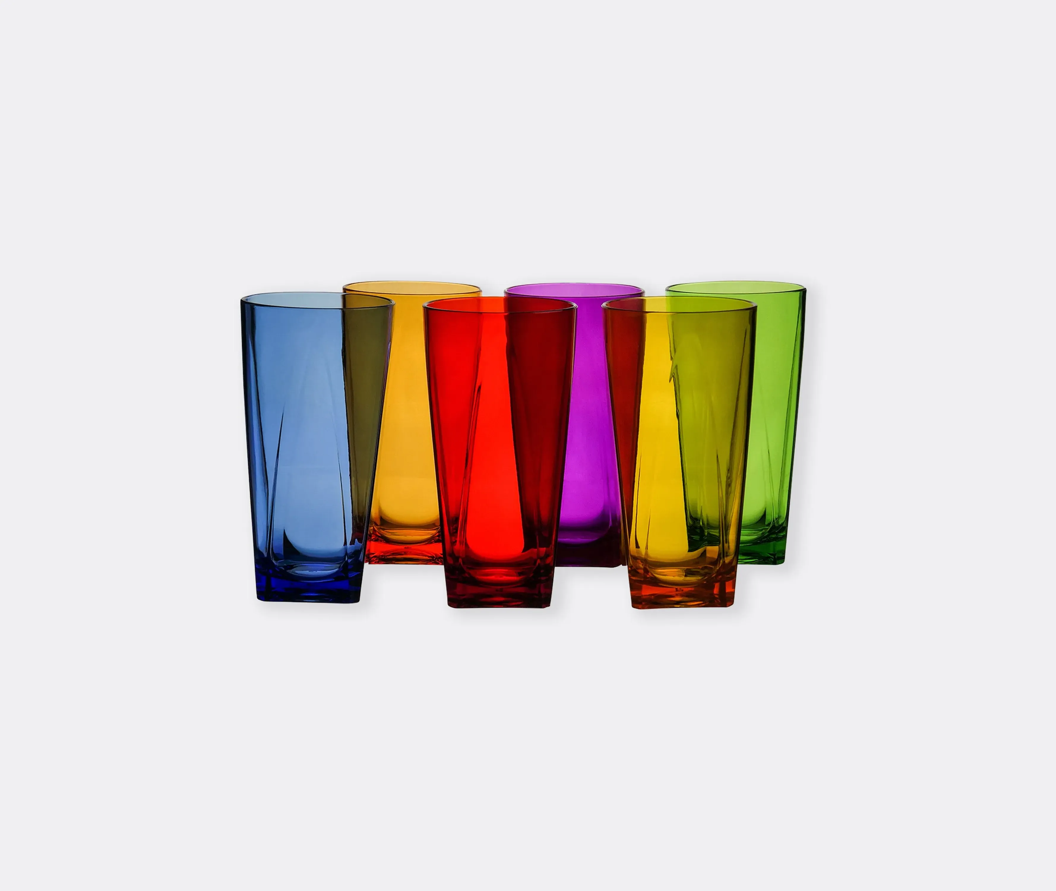 6-Piece Tall Tumbler Glass Set - Multicolor, Resin