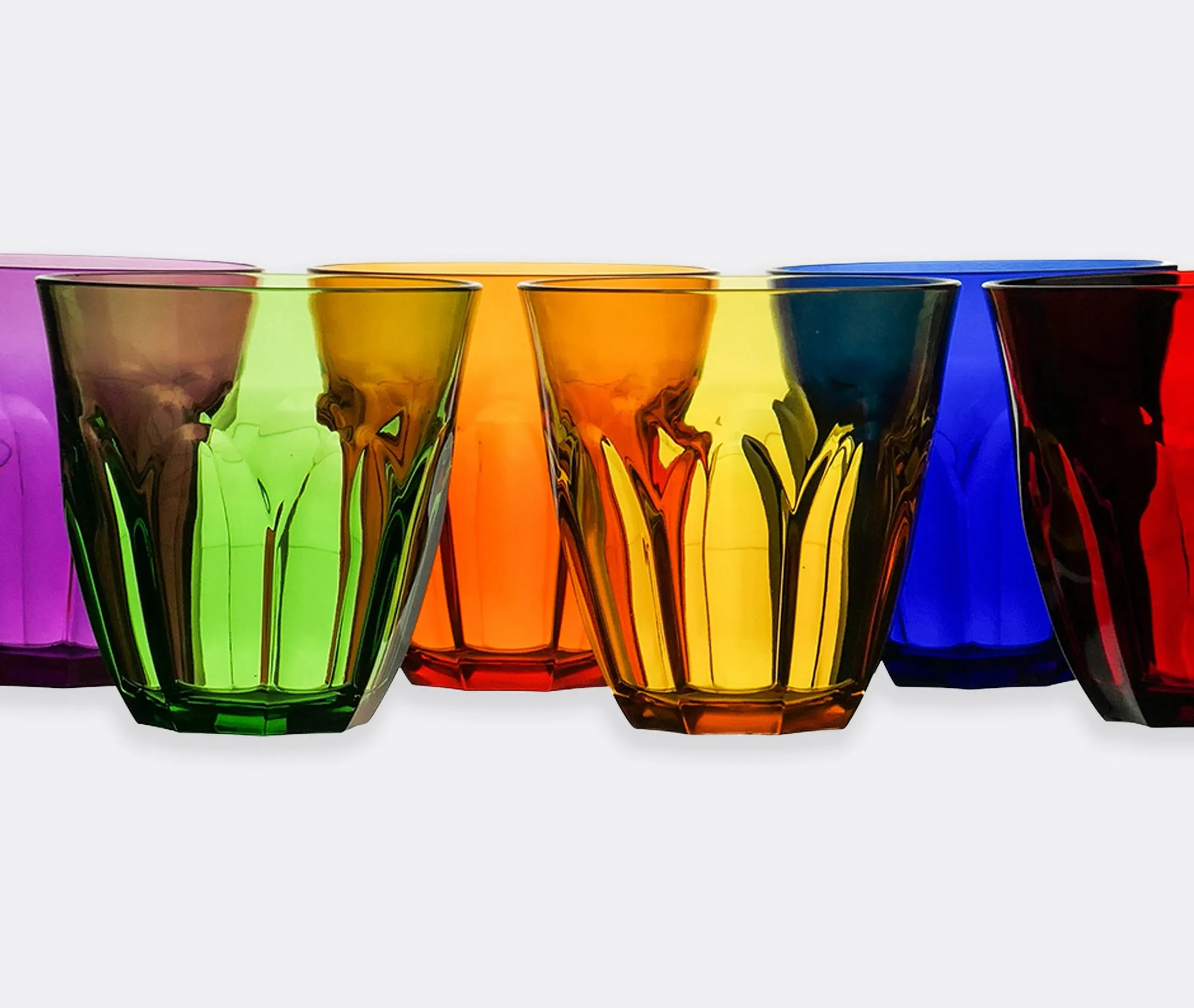 6-Piece Tumbler Glass Set - Multicolor, Resin