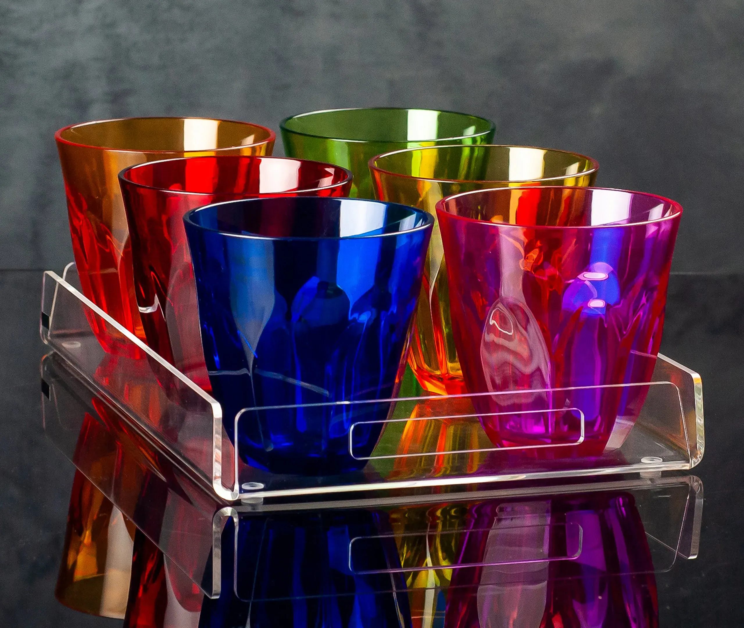 6-Piece Tumbler Glass Set - Multicolor, Resin