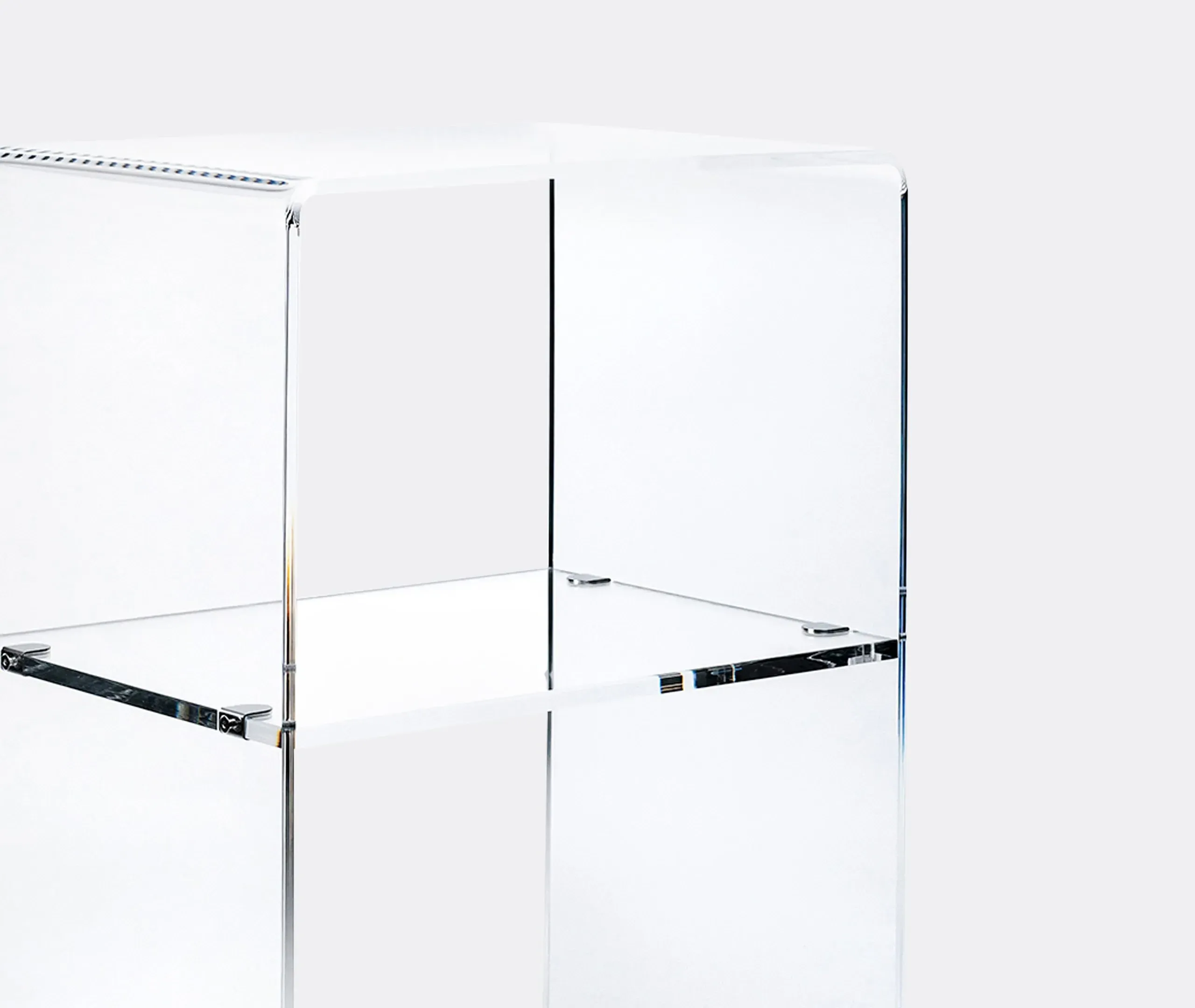 Bedside Table with Shelf - Transparent, Acrylic