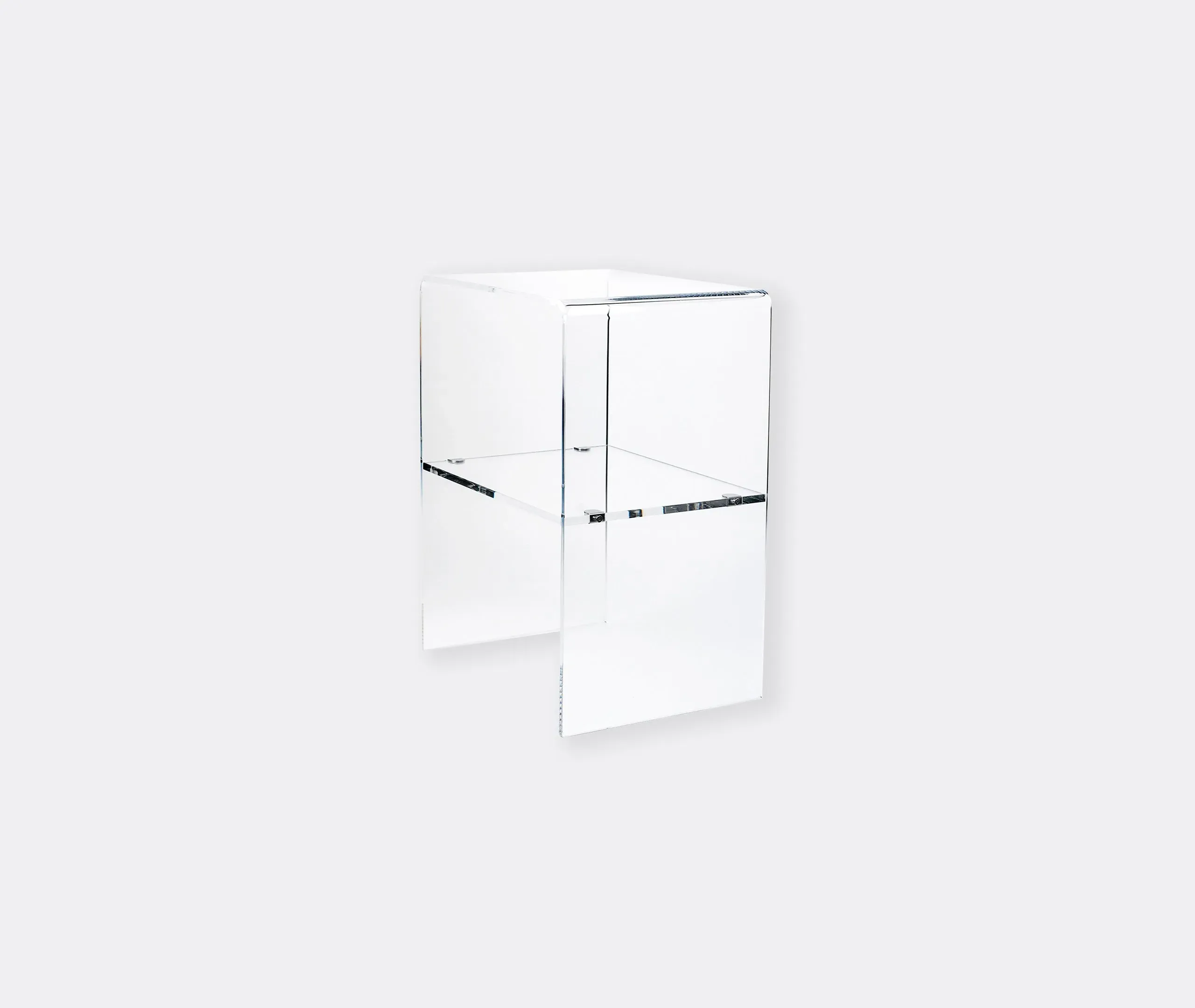 Bedside Table with Shelf - Transparent, Acrylic