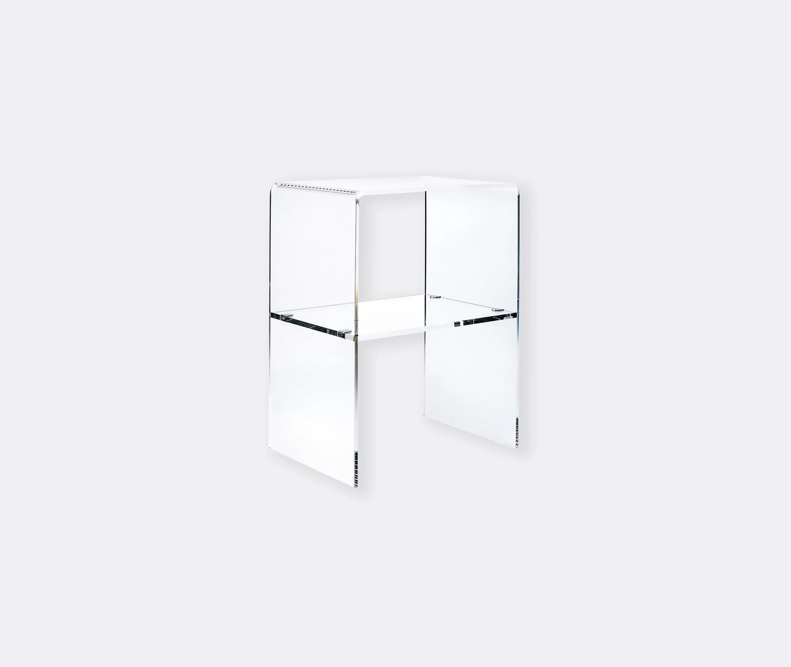 Bedside Table with Shelf - Transparent, Acrylic