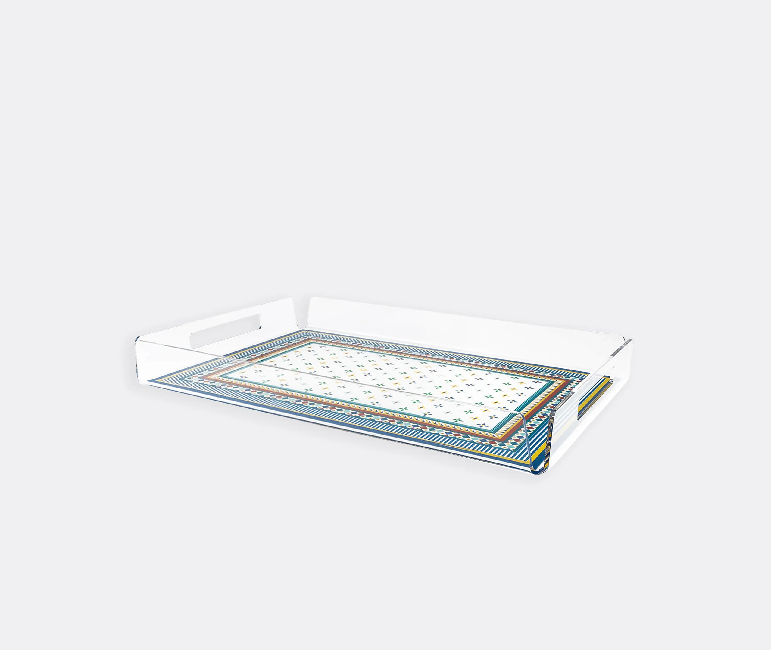 Decor Serving Tray with Cut-Out Handles - Multicolor, Acrylic Crystal alternate view