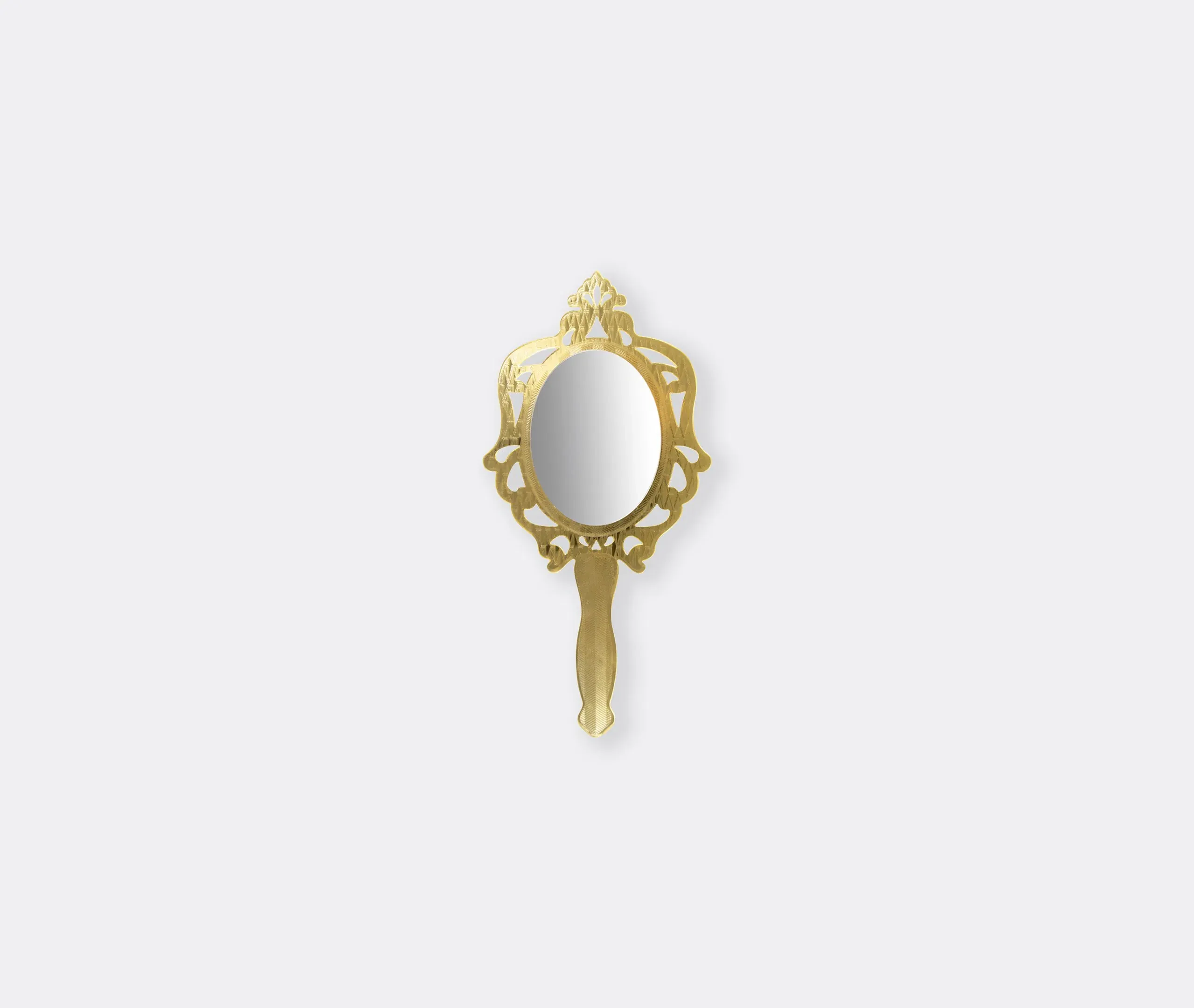 Handheld Mirror with Handle - Gold, Acrylic image
