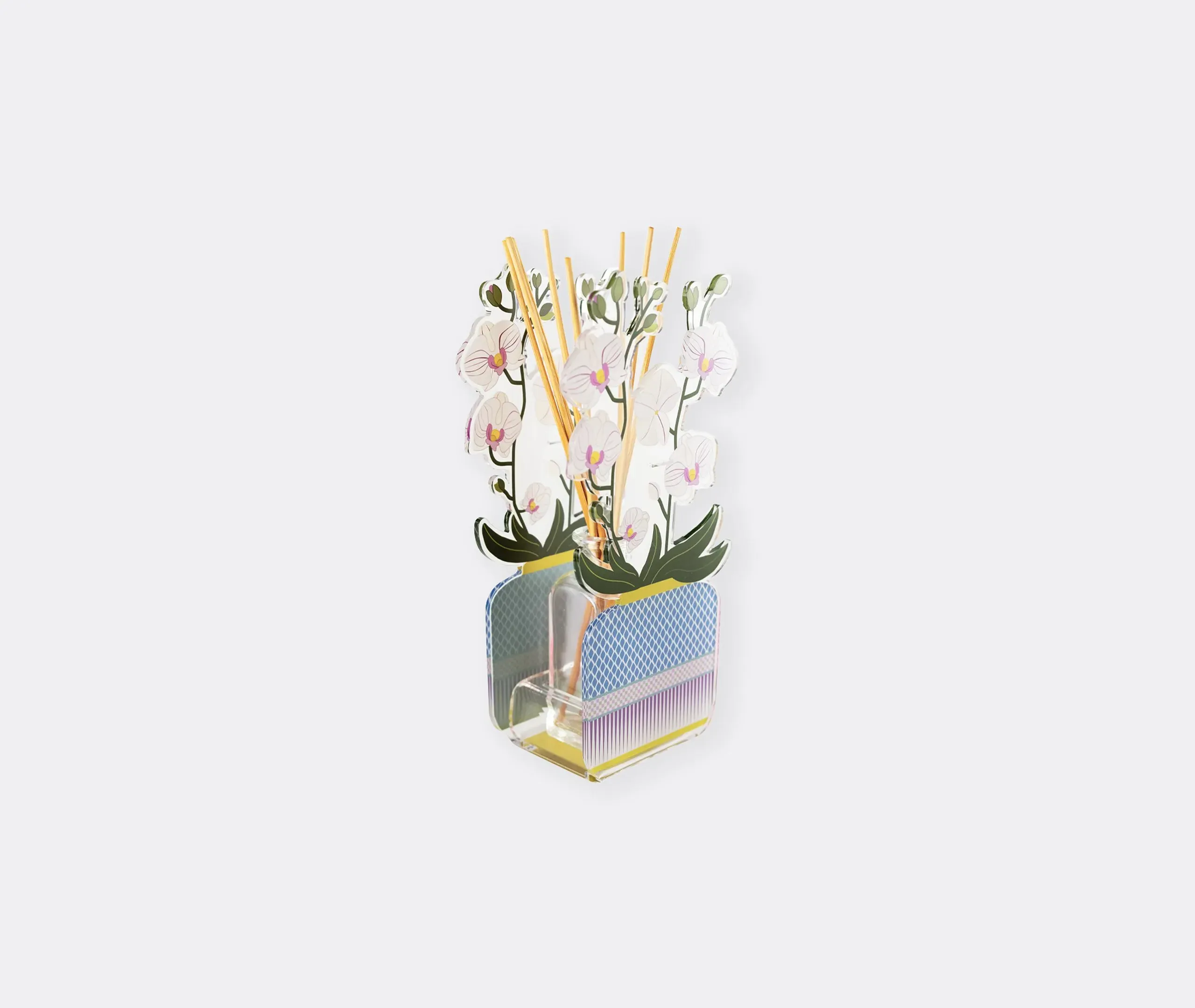 Large Reed Diffuser with Orchid Design - White