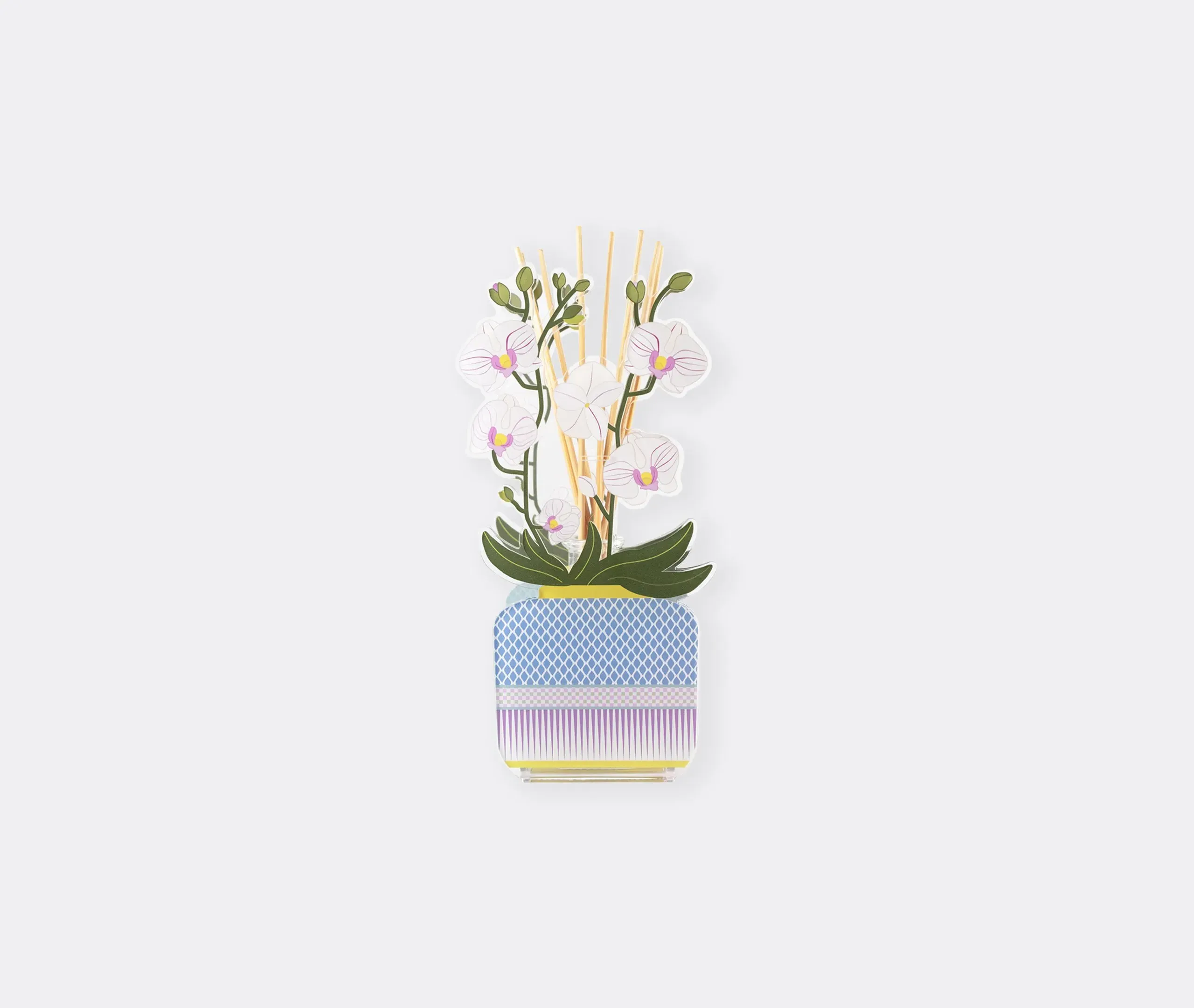 Large Reed Diffuser with Orchid Design - White