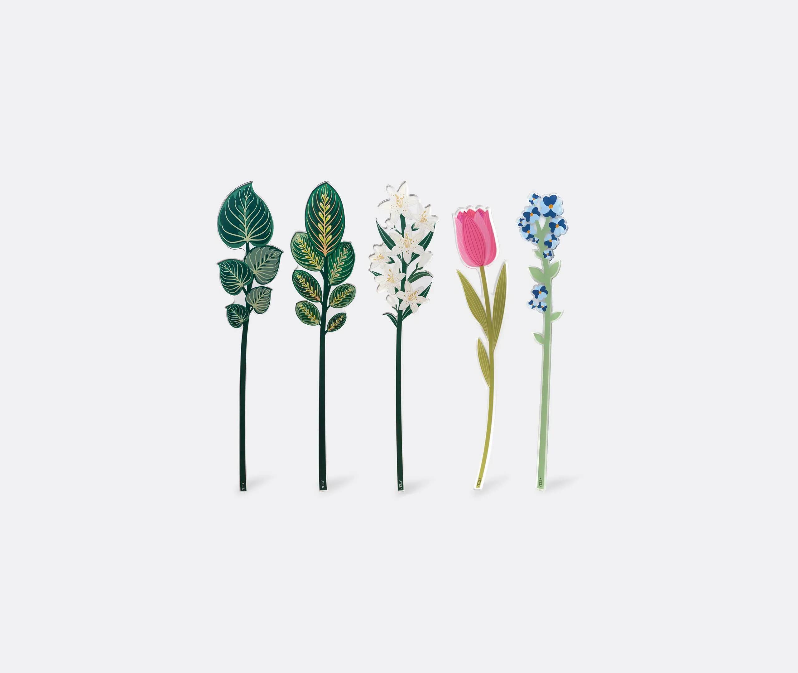 Pensami Funny Flowers Set of Five - Multicolor, Acrylic Crystal product