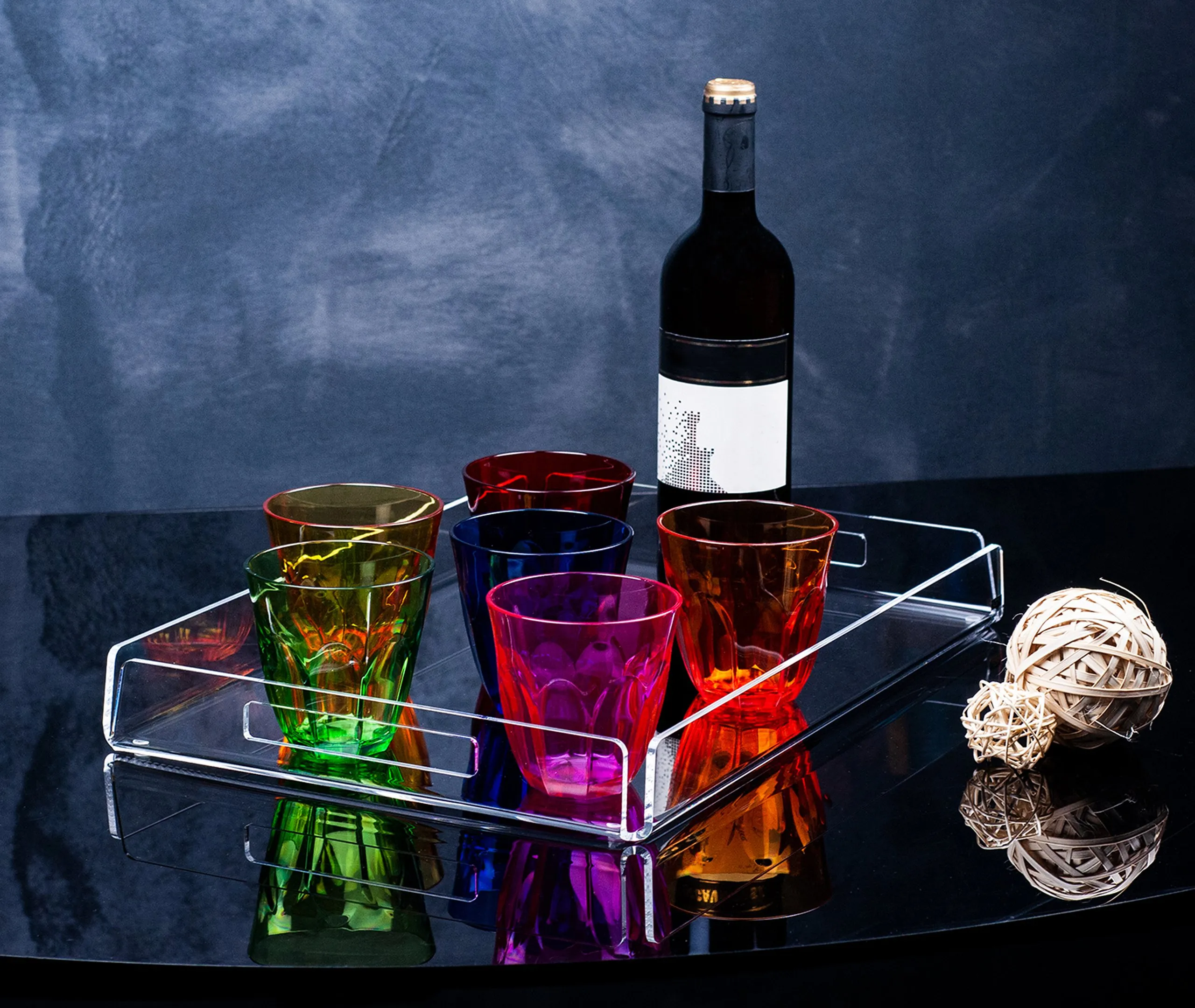 Serving Tray with Handles - Transparent