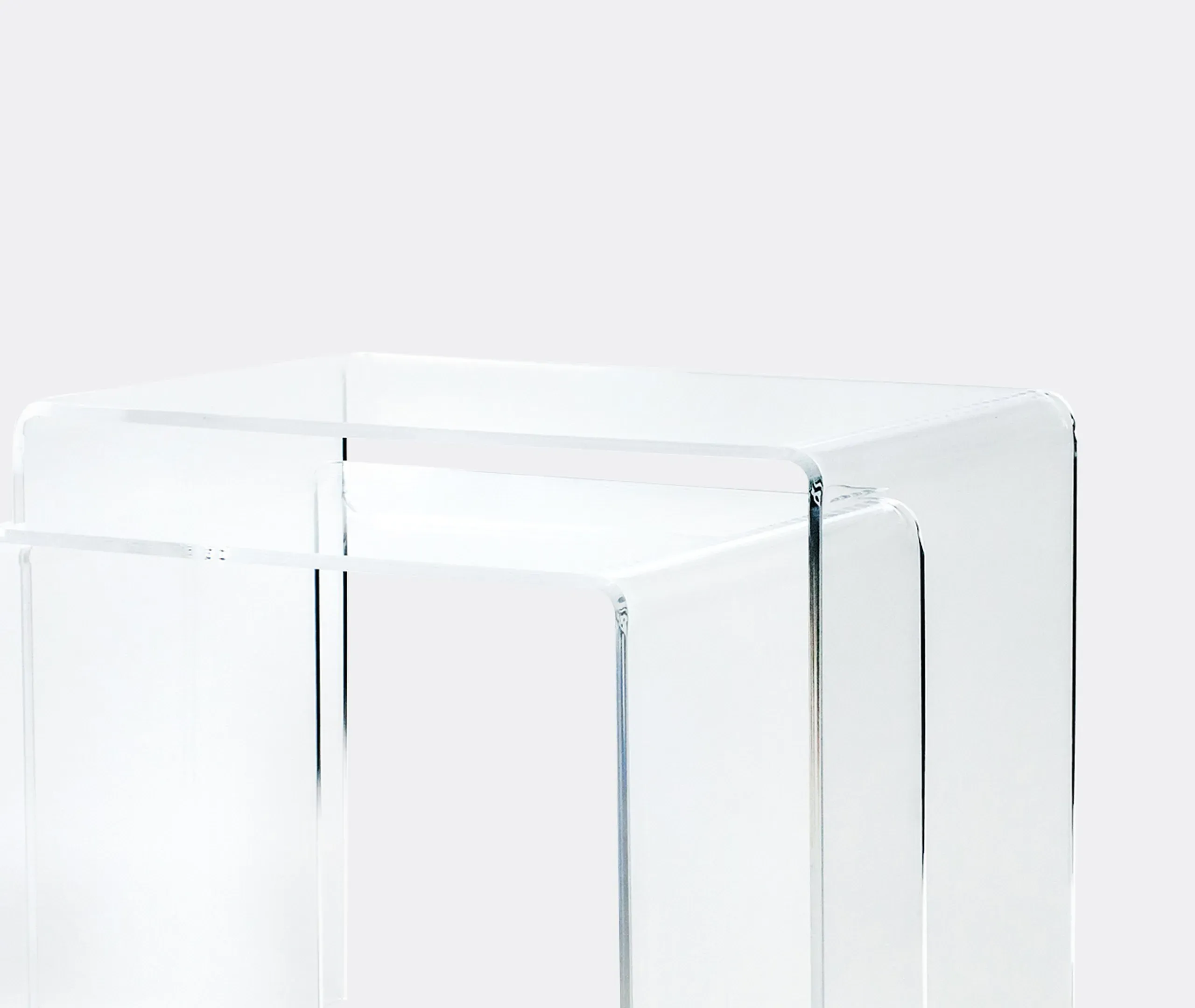 Set of 2 Side Tables - Transparent, Acrylic