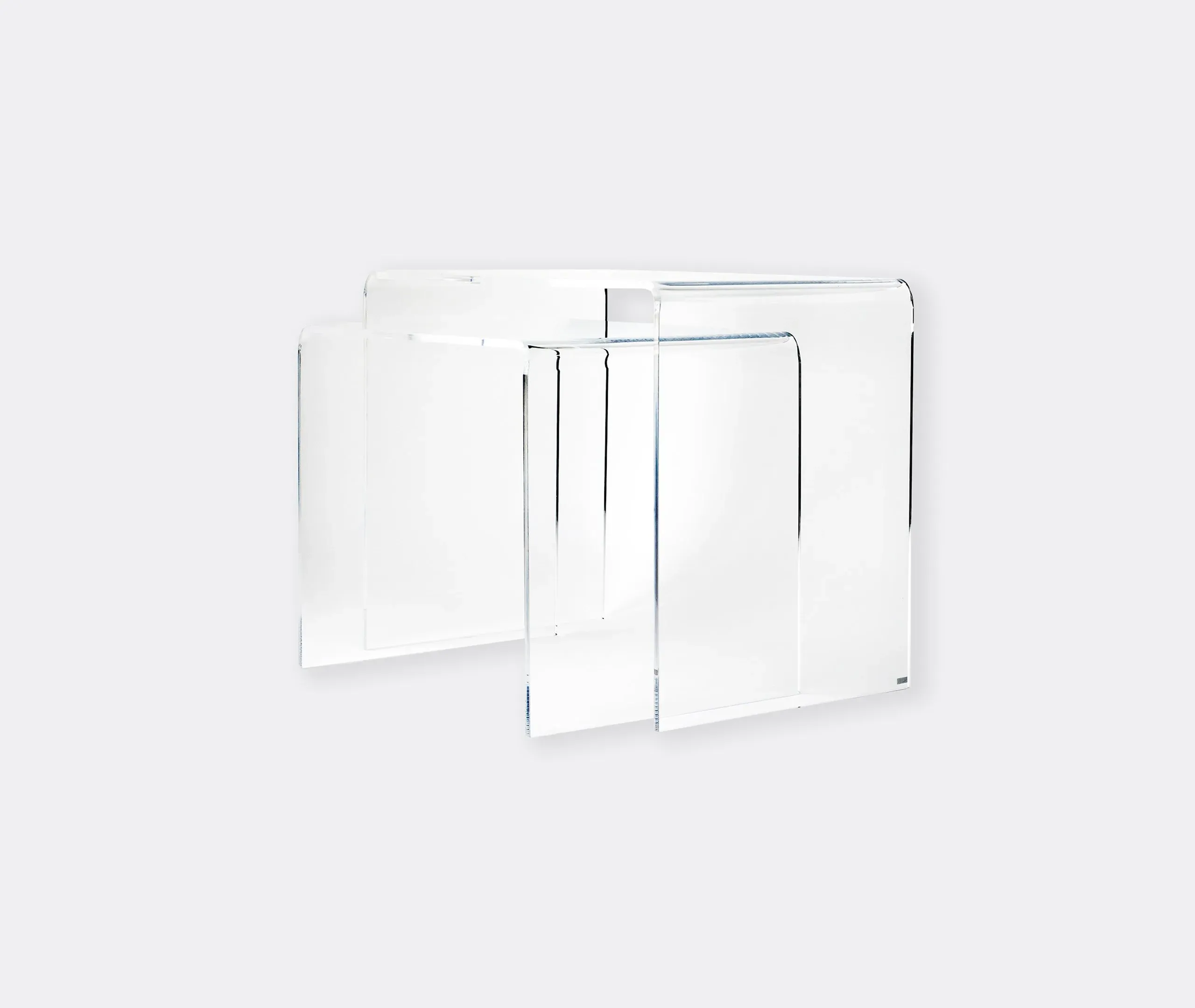 Set of 2 Side Tables - Transparent, Acrylic