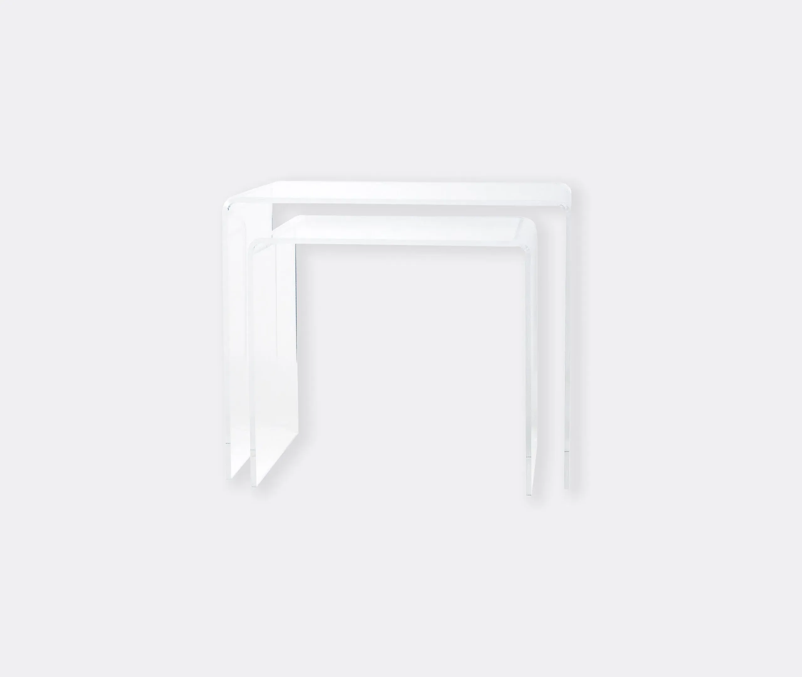Set of 2 Side Tables - Transparent, Acrylic
