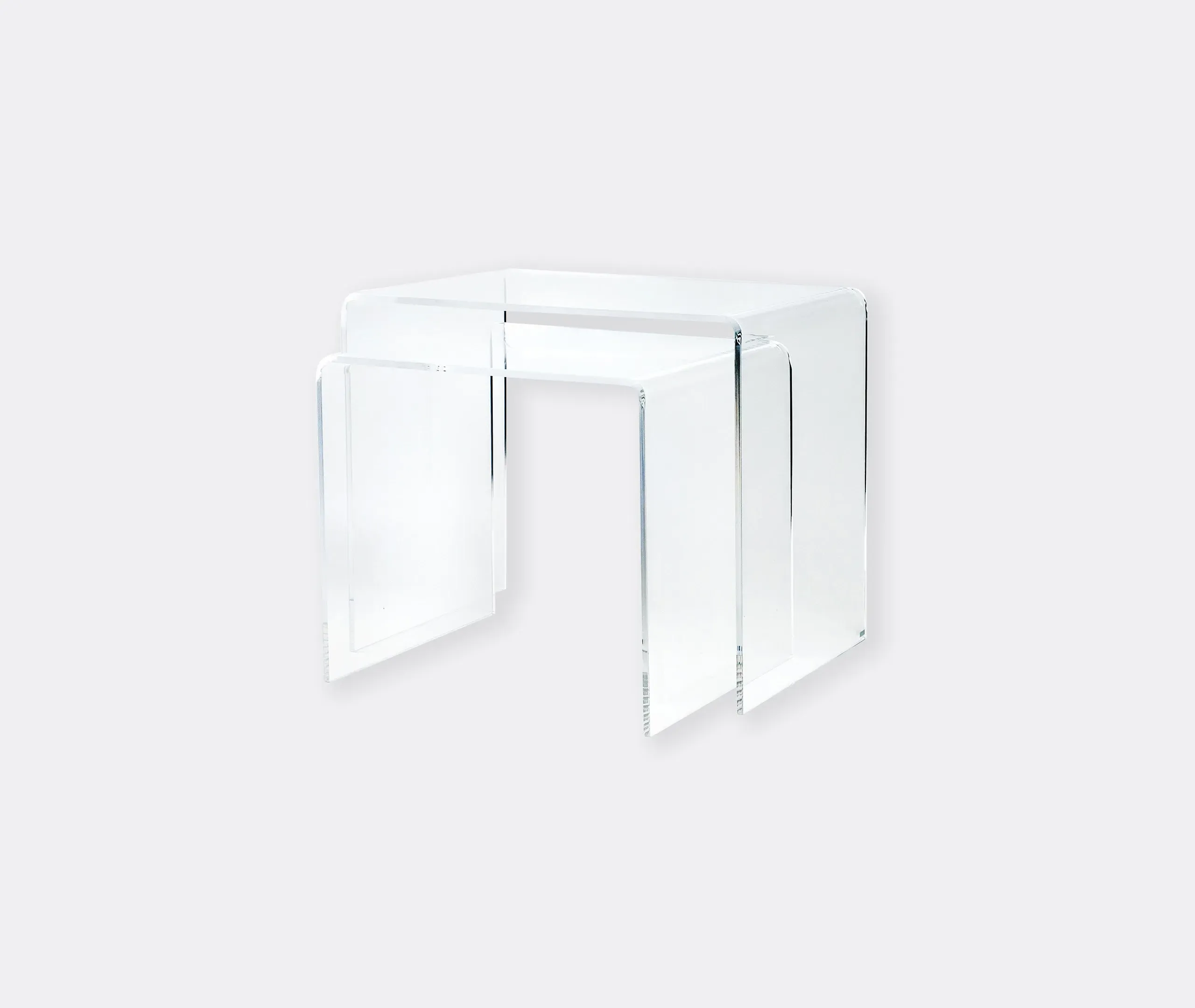 Set of 2 Side Tables - Transparent, Acrylic