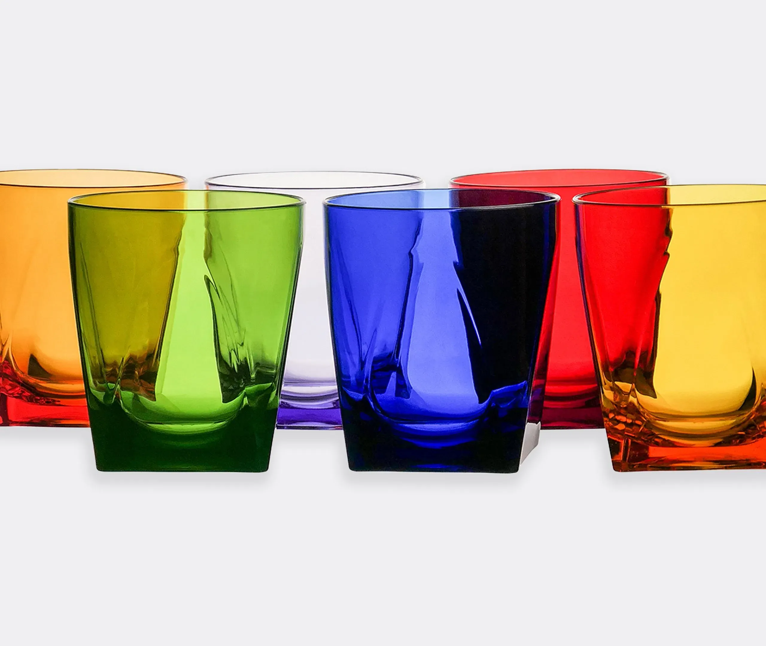 Short Tumbler Glass Set of Six - Multicolor, Resin