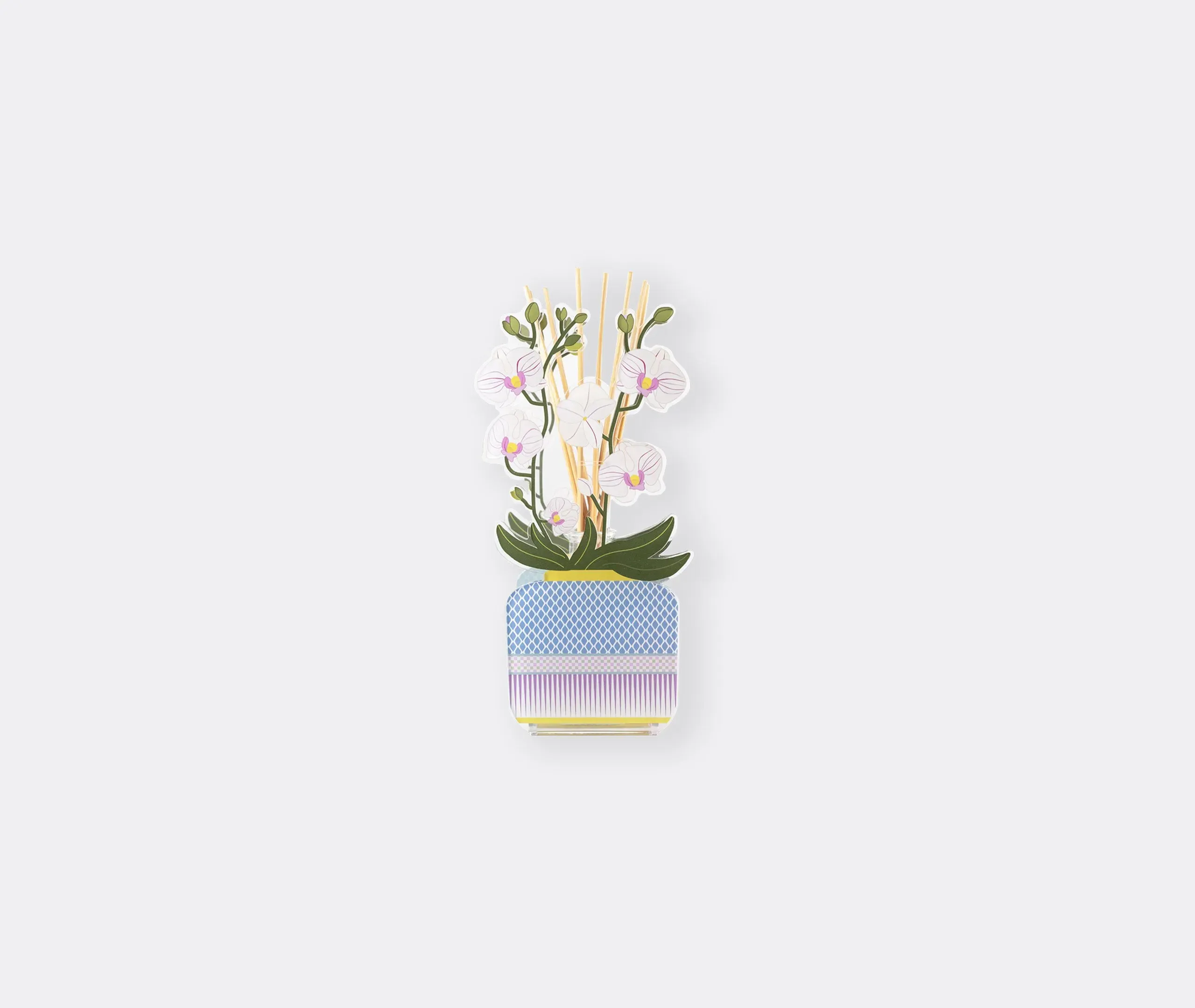 Small Reed Diffuser with Orchid Design - White image
