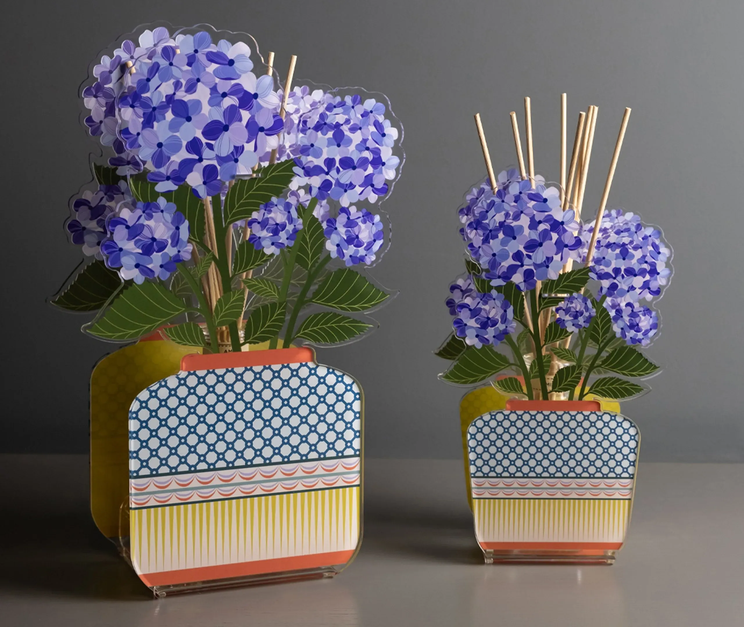 Small Reed Diffuser with Panels - Blue, Acrylic