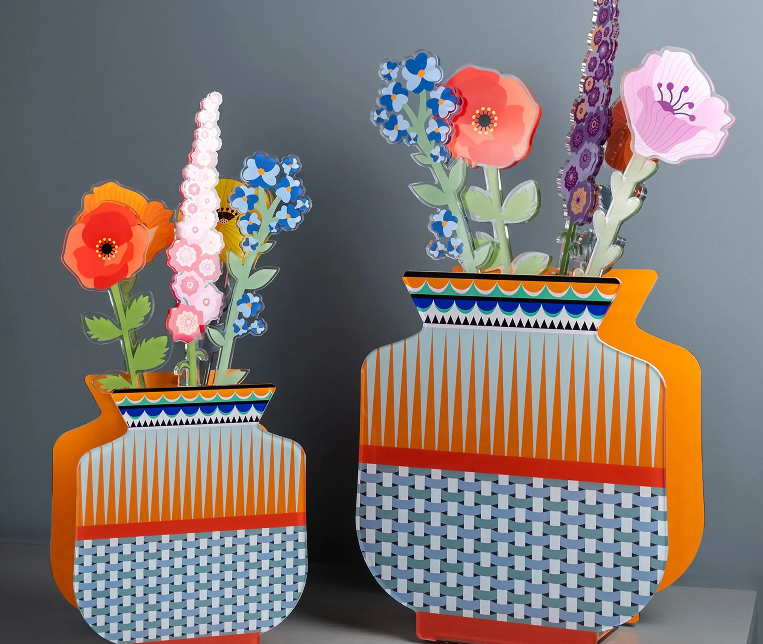 Small Vase with Geometric Pattern - Multicolor