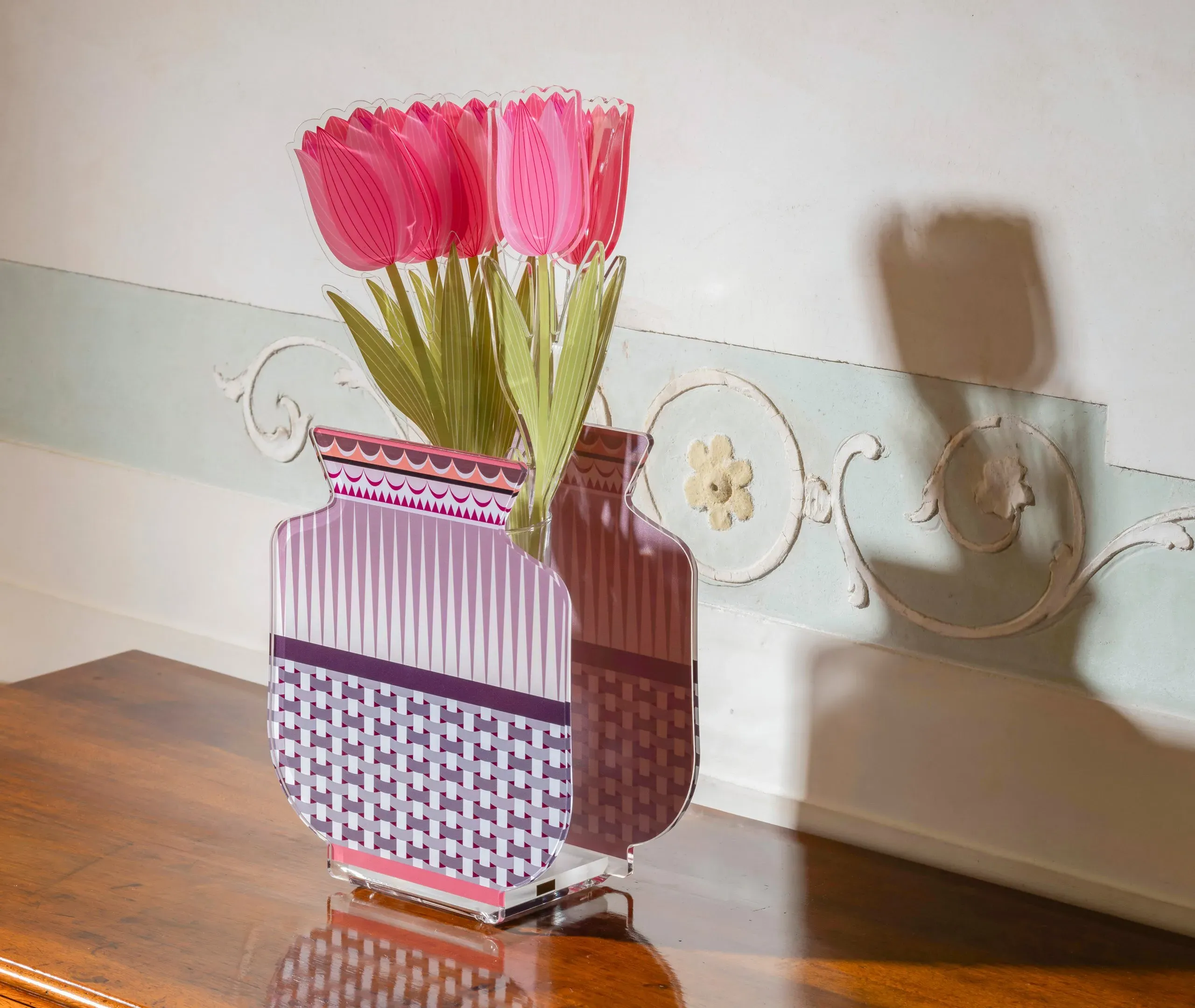 Small Vase with Geometric Pattern - Multicolor