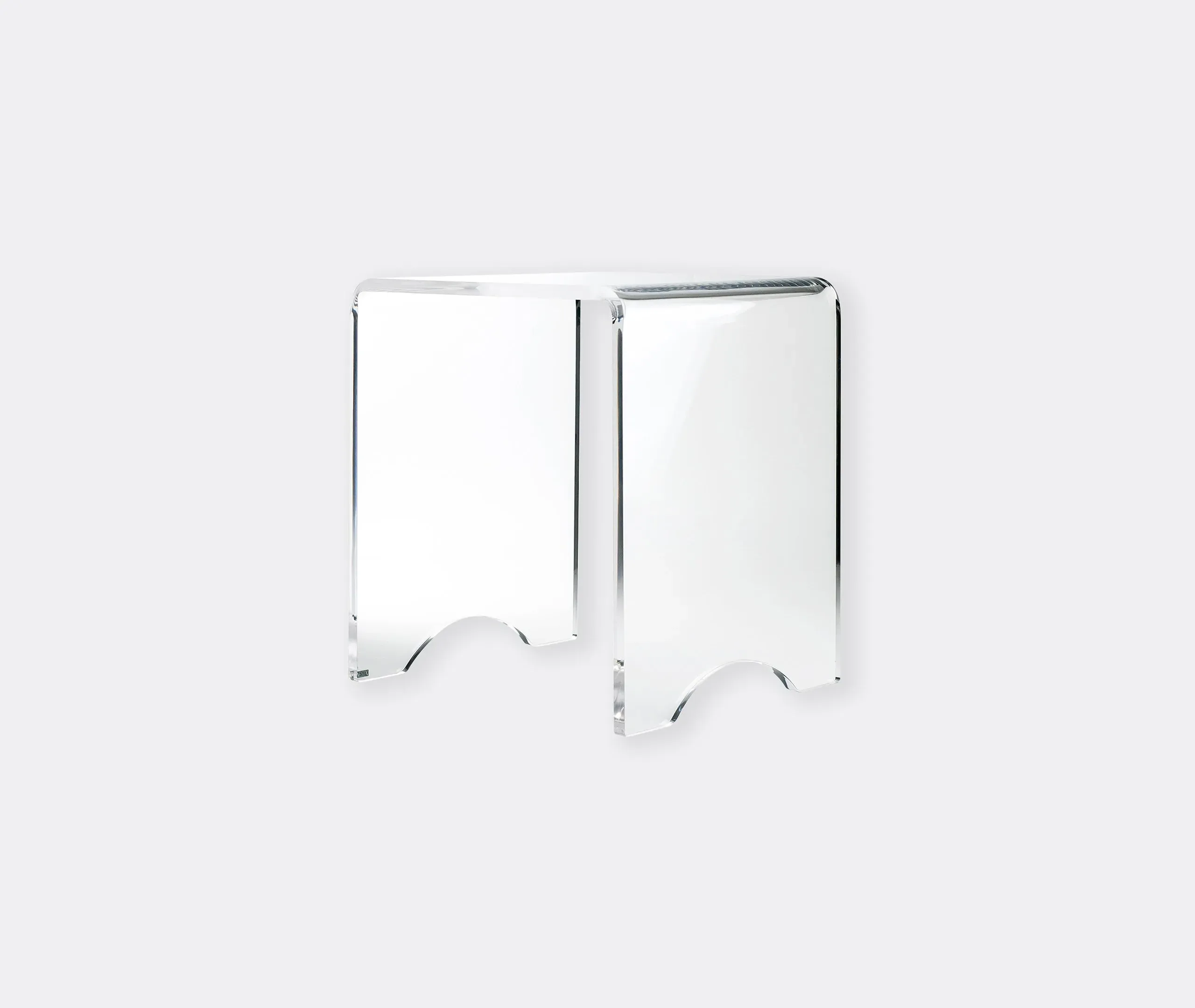 Stool with Curved Design - Transparent, Acrylic