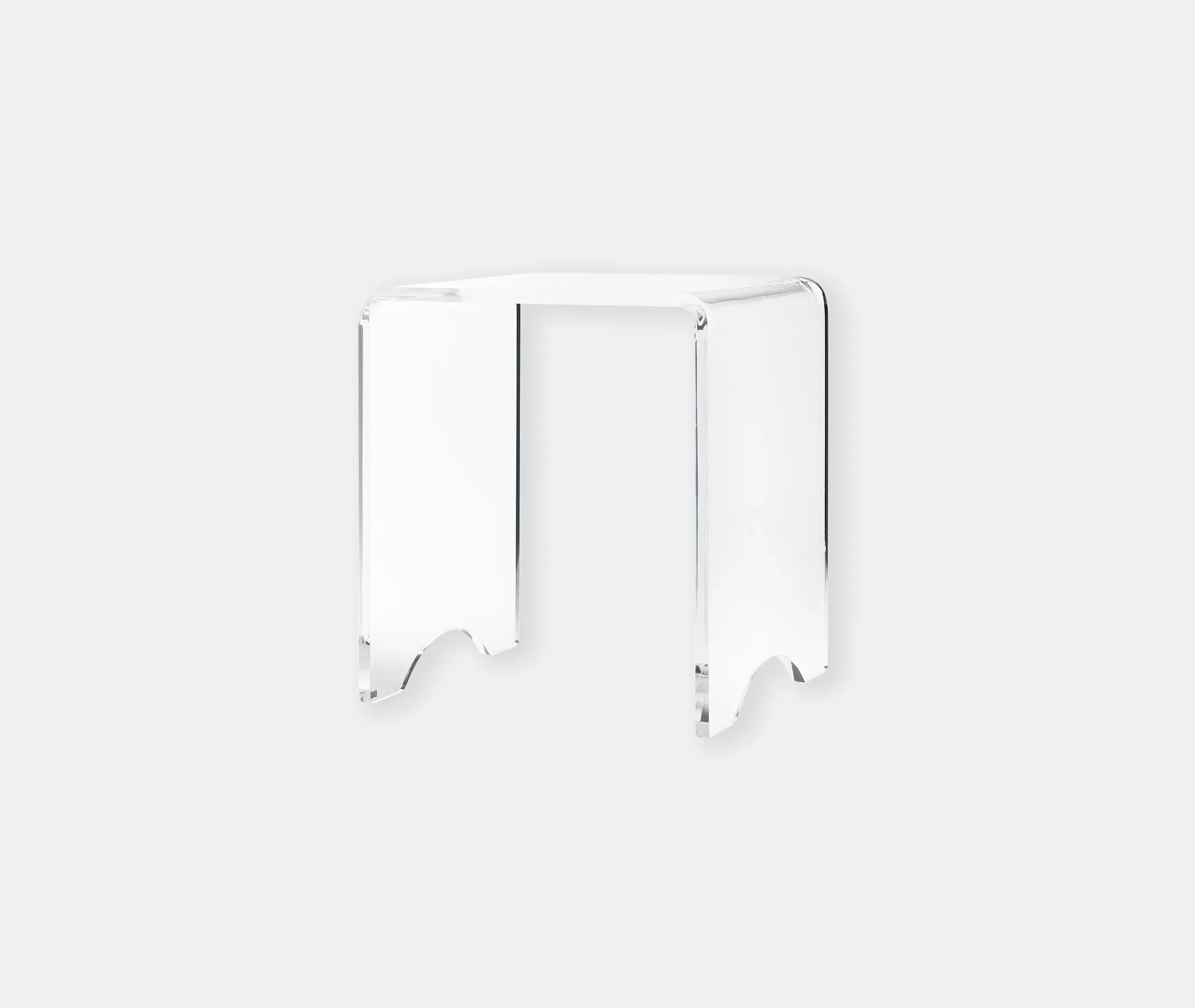 Stool with Curved Design - Transparent, Acrylic image