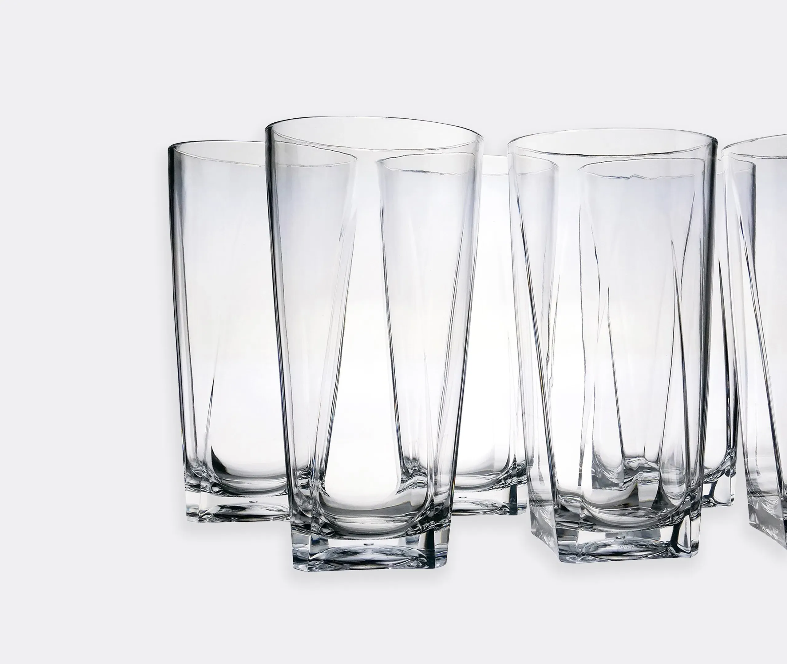 Tall Tumbler Glass Set of Six - Transparent, Resin