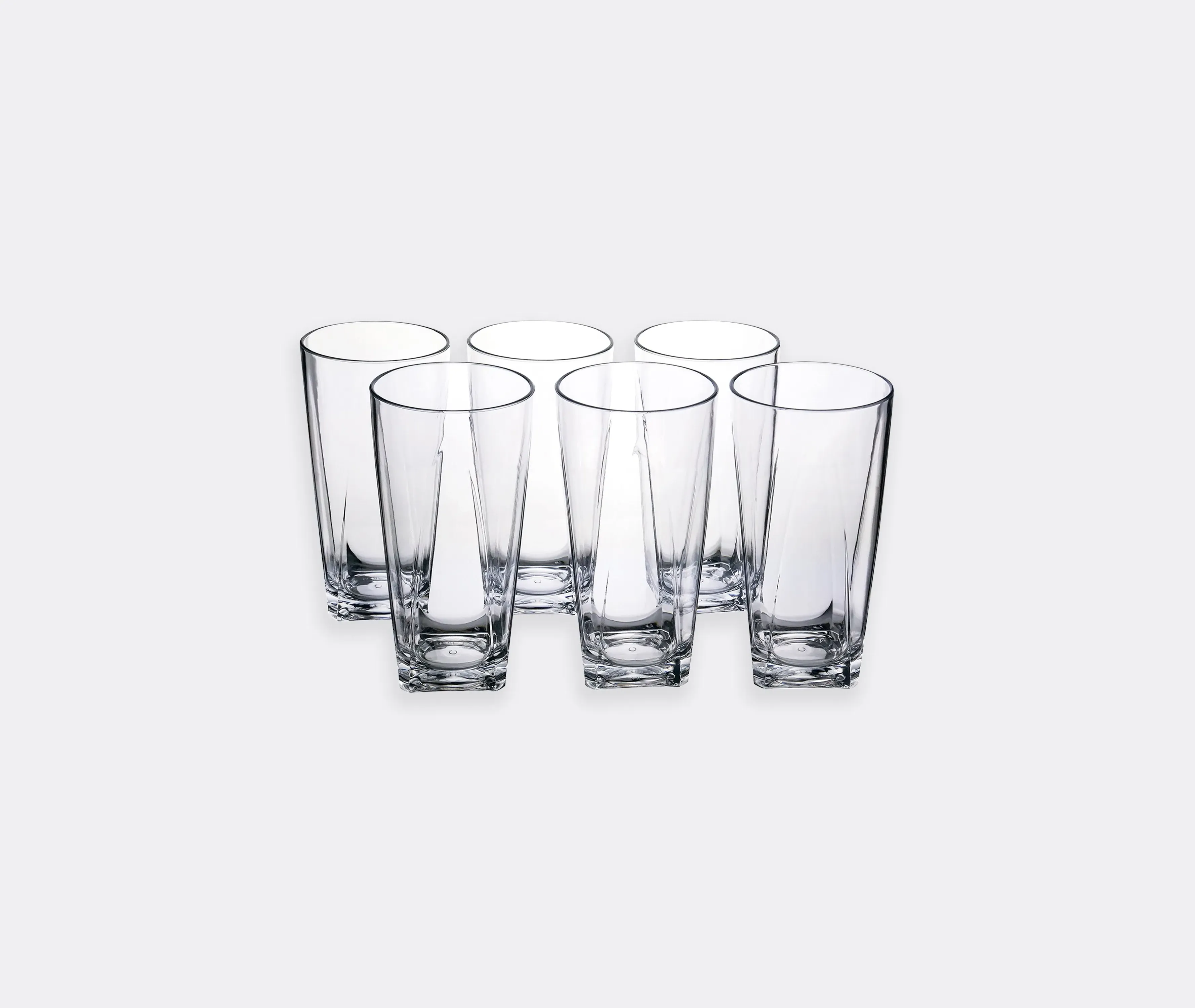 Tall Tumbler Glass Set of Six - Transparent, Resin