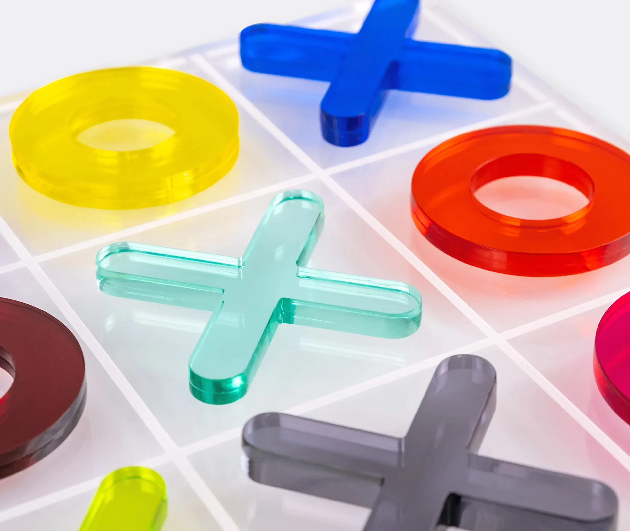 Tic Tac Toe Board Game - Multicolor, Acrylic Crystal alternate view