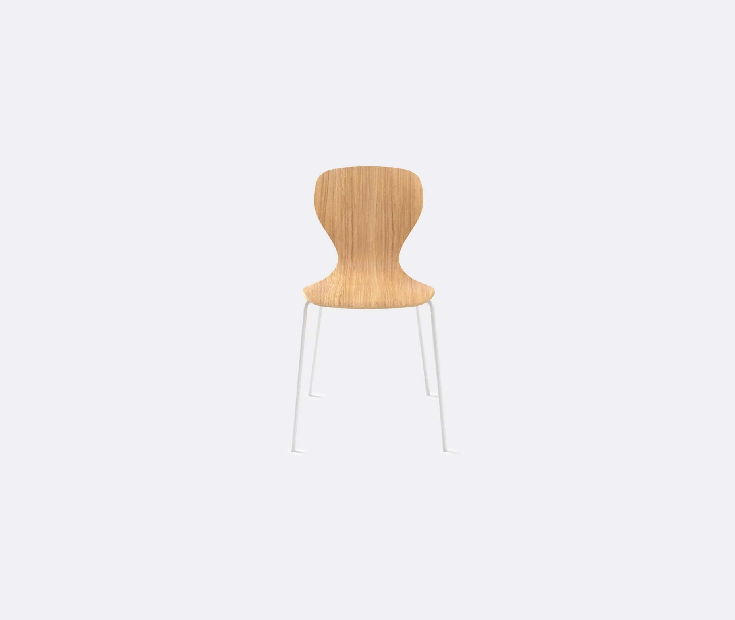 Ears Chair with Metal Legs - Matt Oak, Ashwood