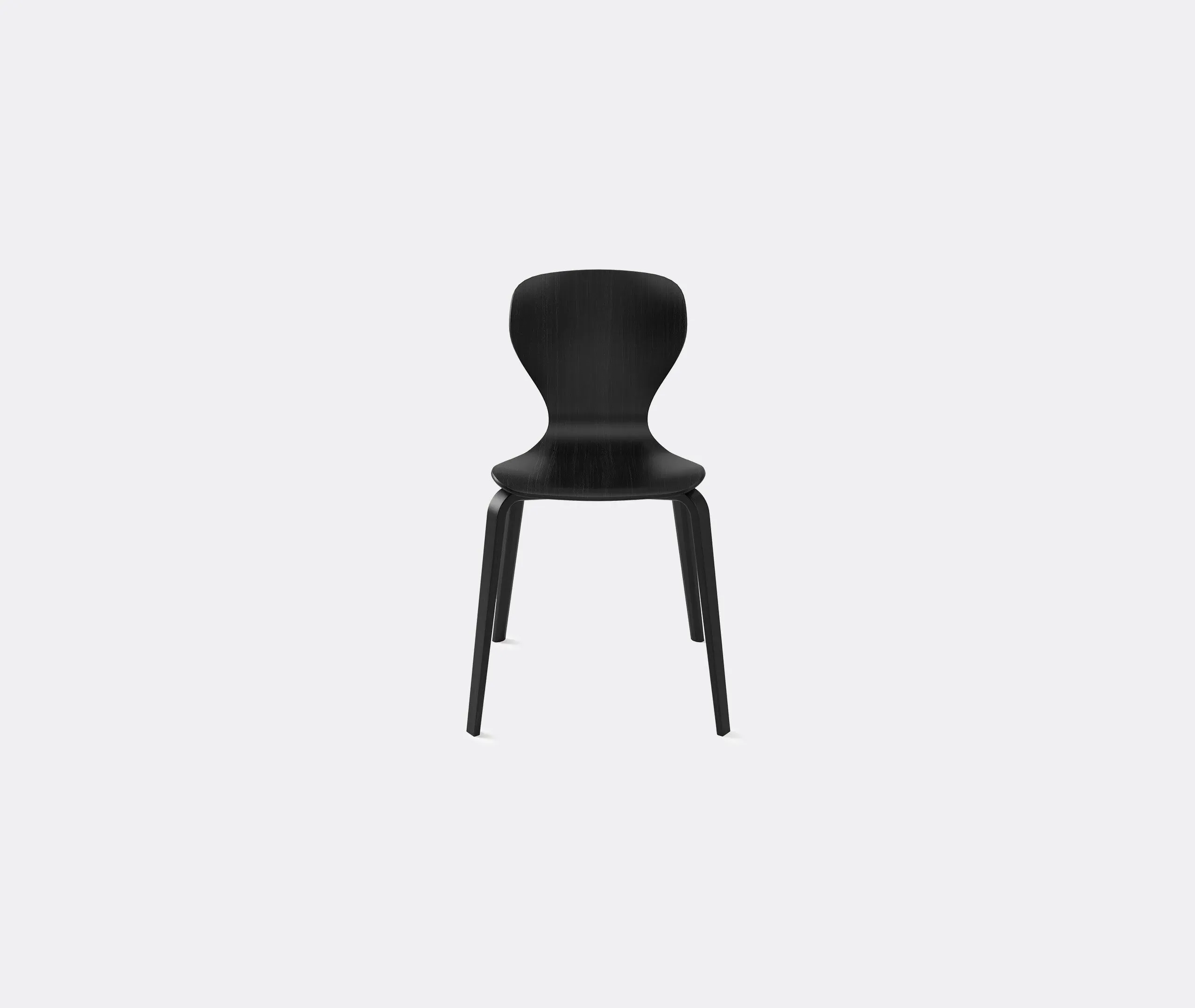 Ears Chair with Wooden Legs - Black, Ashwood image