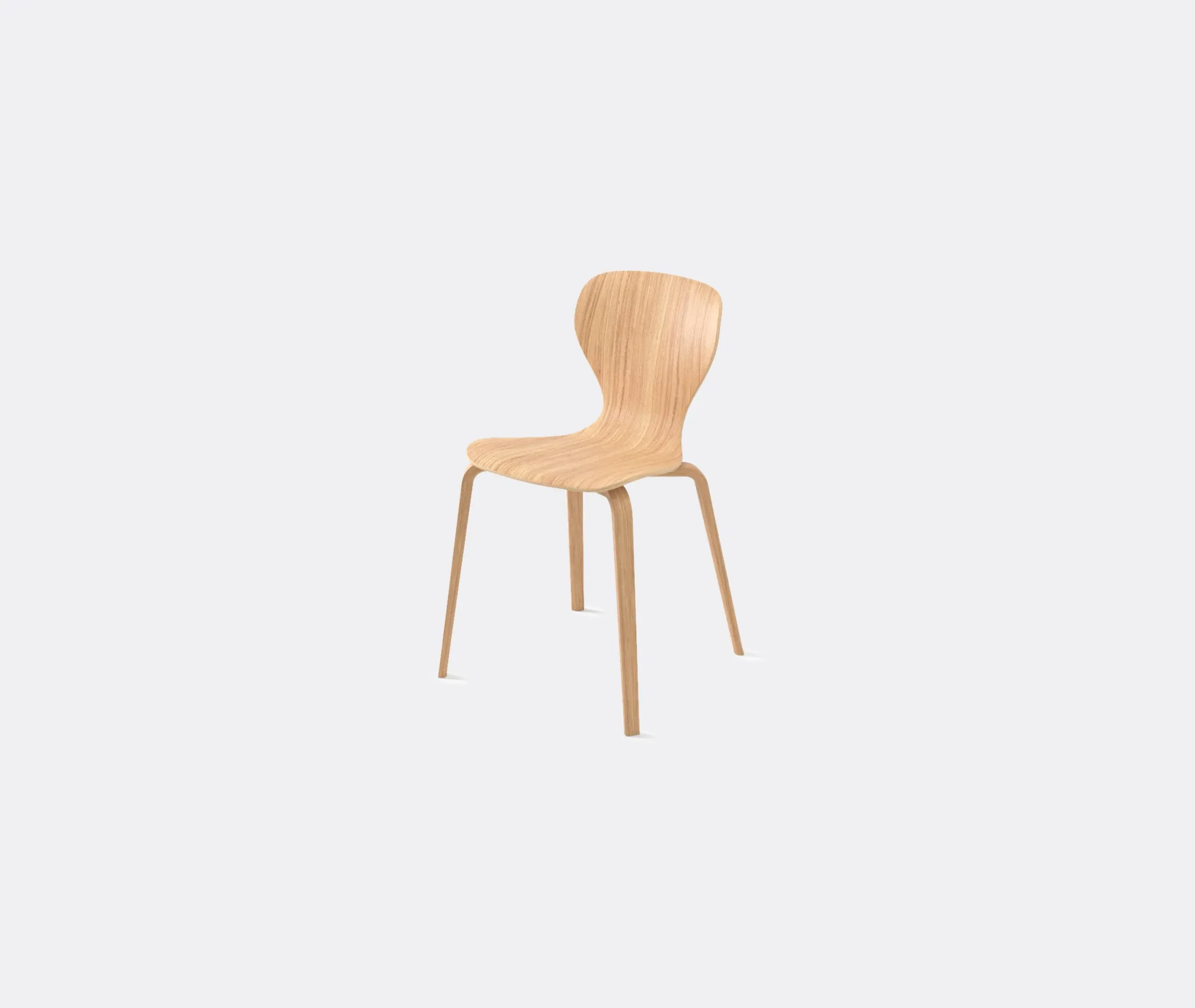 Ears Chair with Wooden Legs - Oak, Plywood