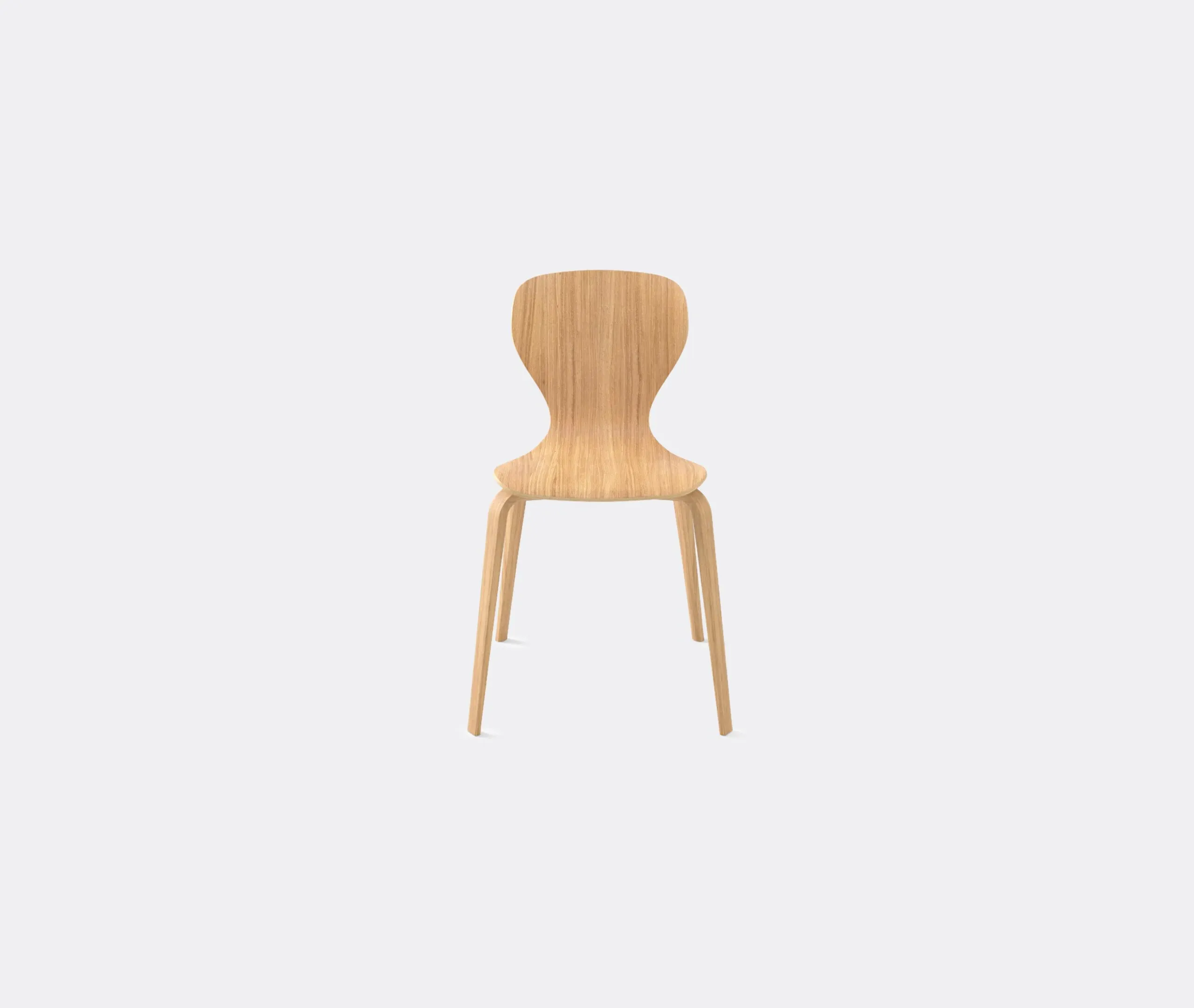 Ears Chair with Wooden Legs - Oak, Plywood