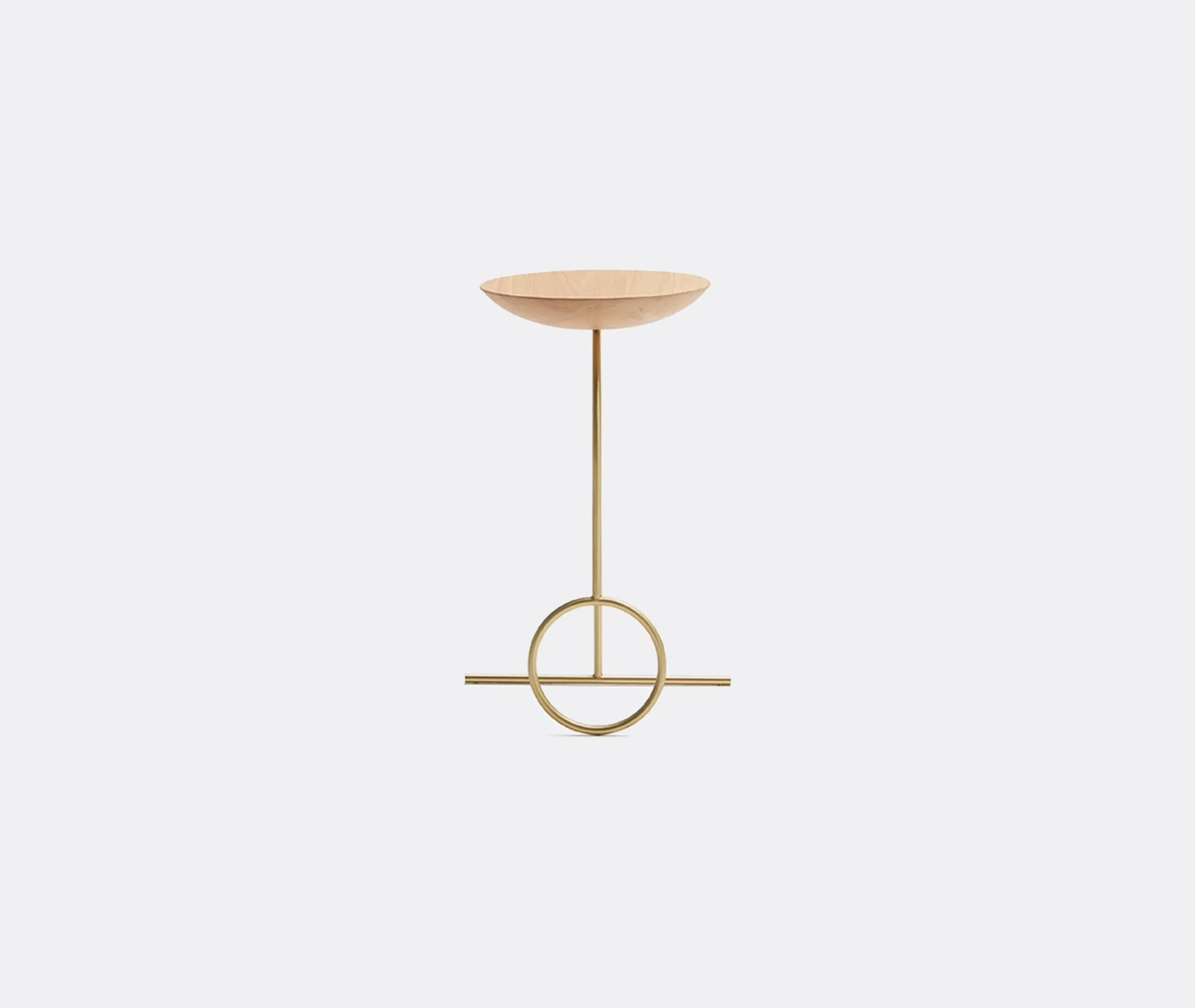 Giro Side Table - Brass, Oak image