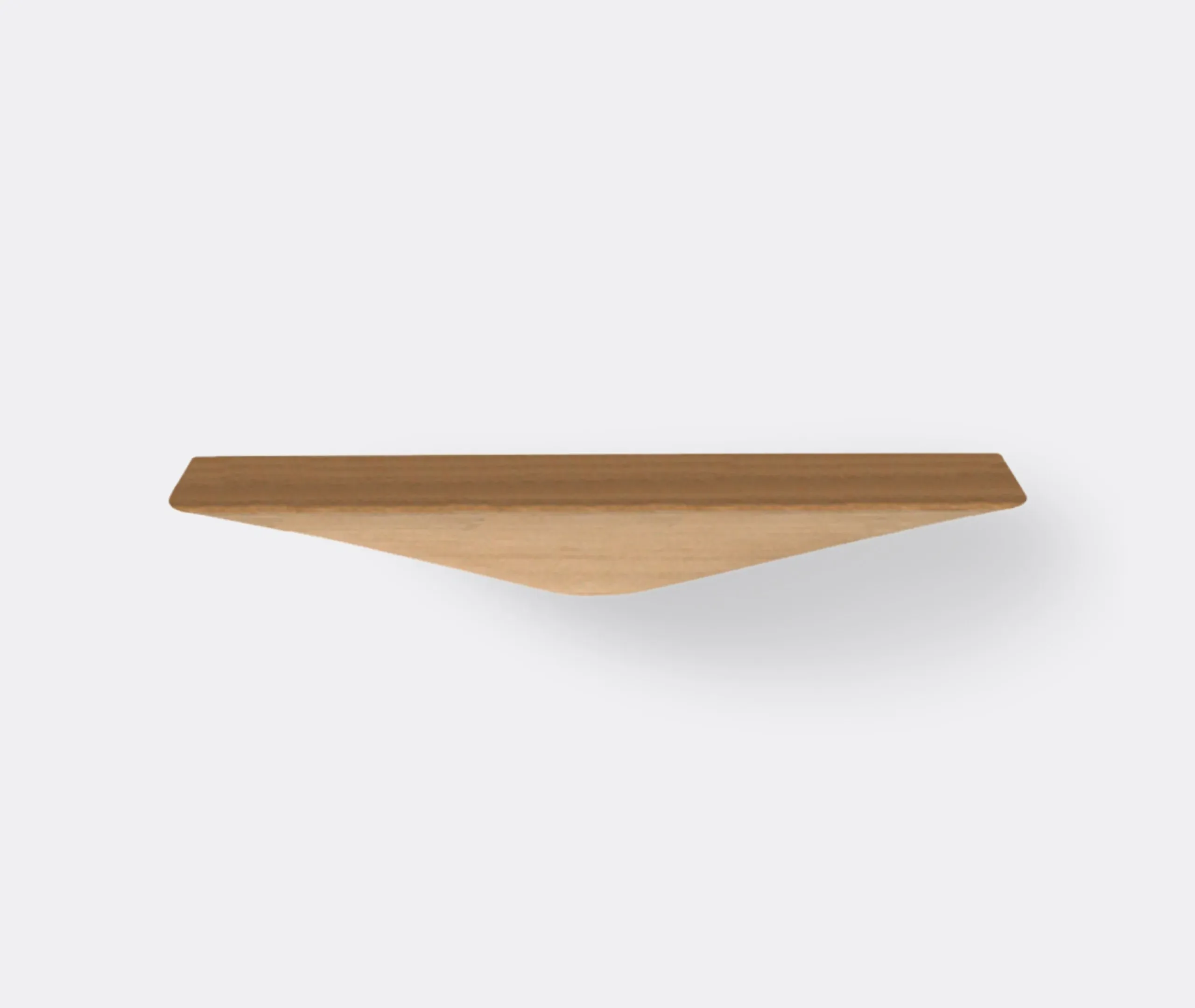 Large Wall Shelf - Matt Oak, Solid Wood